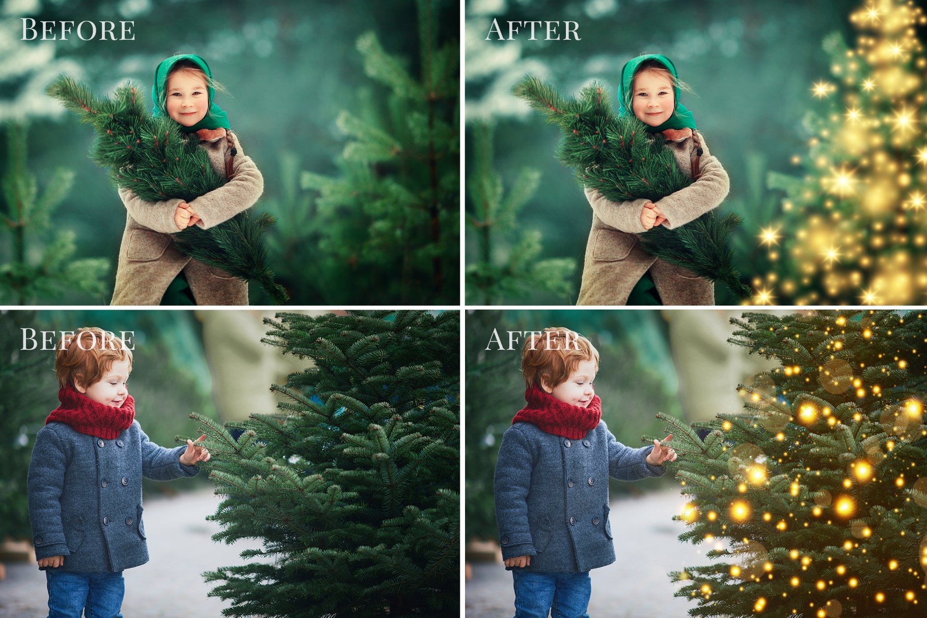 20个创意圣诞节场景发光圣诞树图片叠加设计素材 Christmas Trees Photo Overlays_img_2