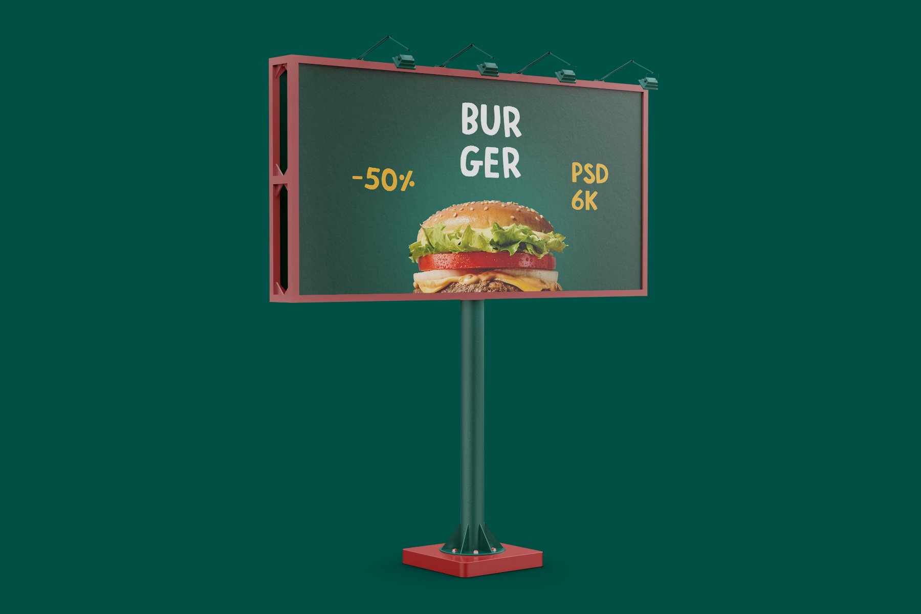 户外大型广告牌设计展示贴图样机 Billboard 6x3 Mockup_img_2