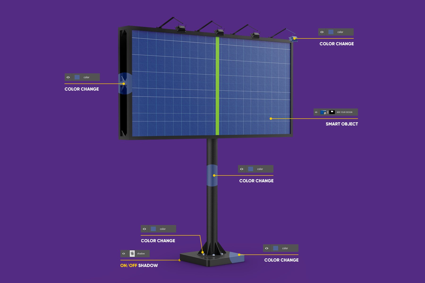 户外大型广告牌设计展示贴图样机 Billboard 6x3 Mockup_img_2