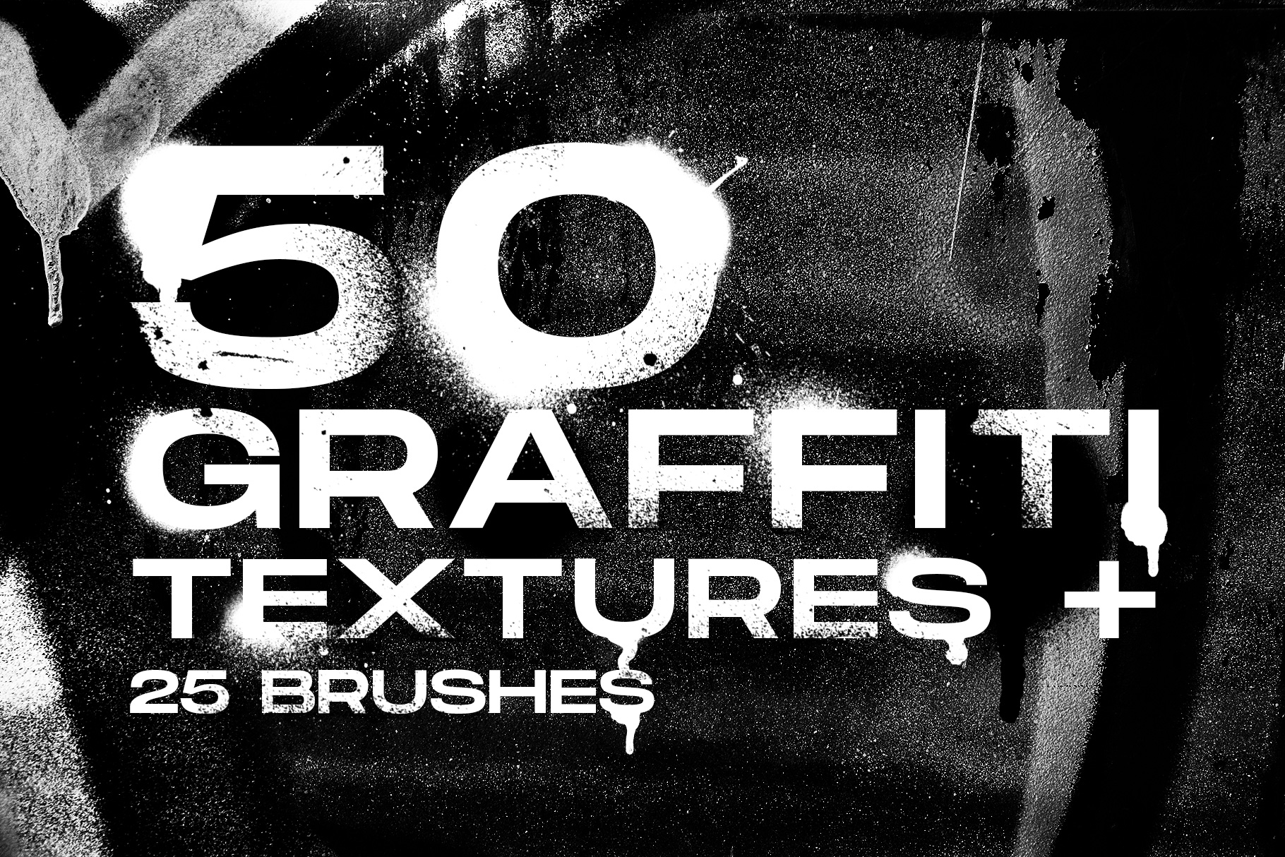 50款潮流街头涂鸦喷涂背景纹理图片PS笔刷设计素材 Graffiti Brushes And Textures_img_2