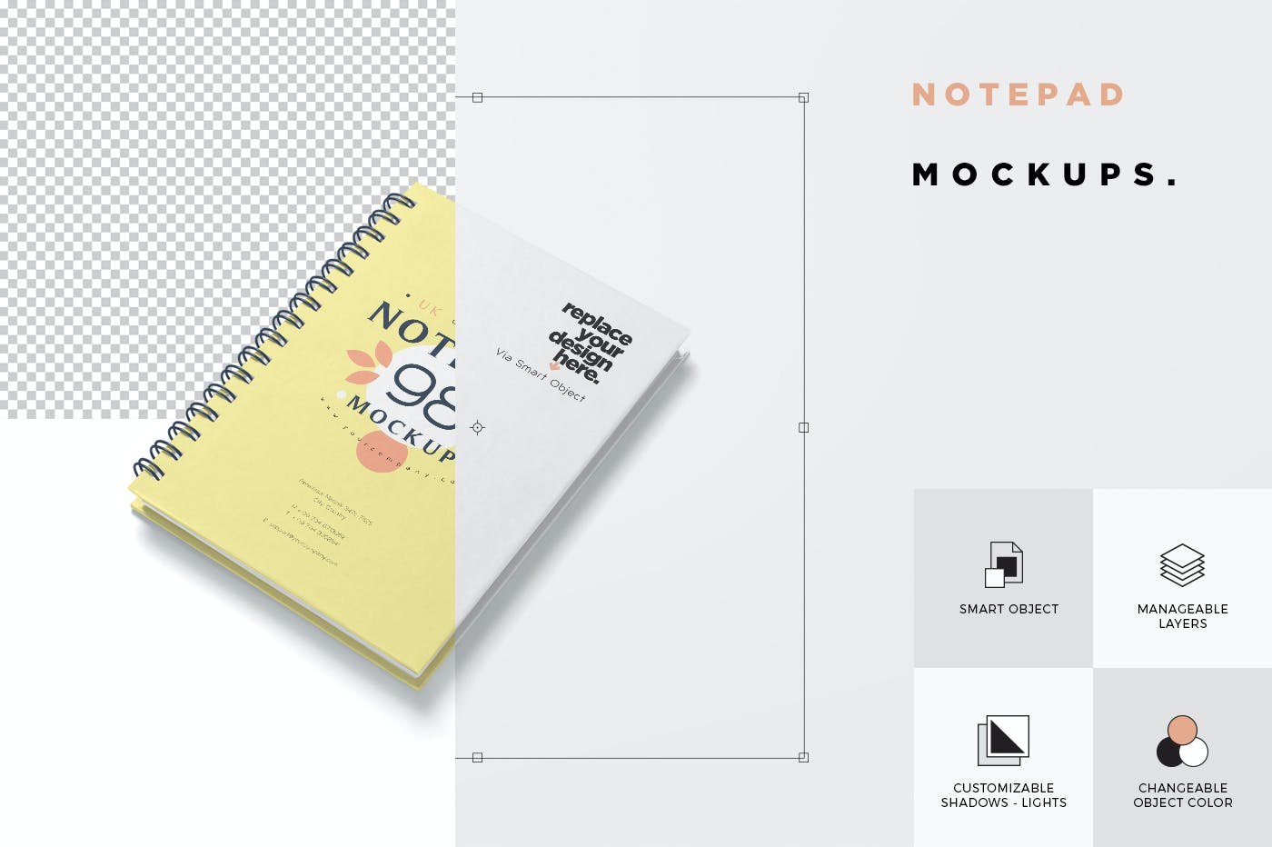 简洁螺环笔记本设计贴图样机 Notebook Mockups_img_2