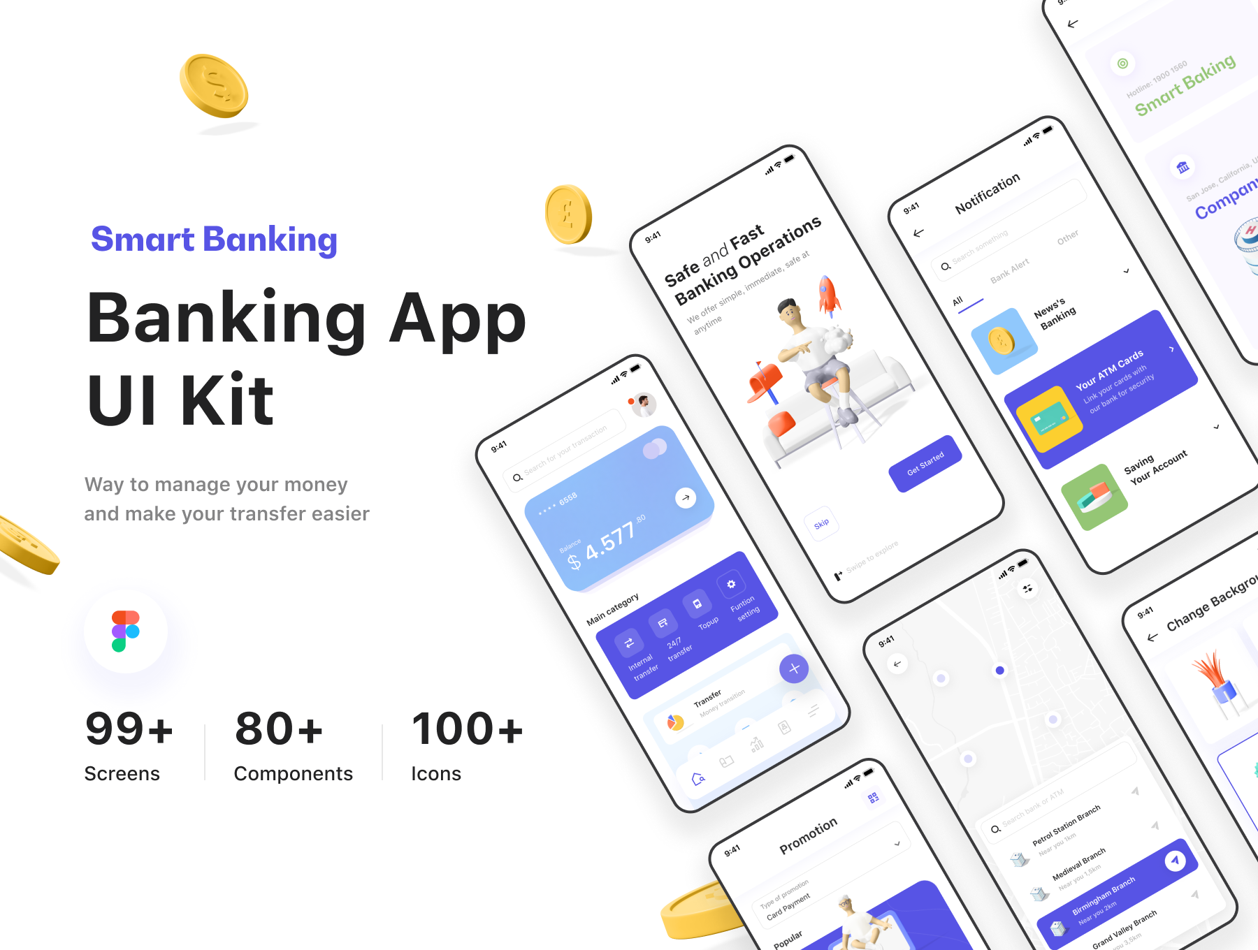 精美手机银行财务管理APP界面设计UI套件 Tmrw.Bank - Smart Banking UI Kit_img_2