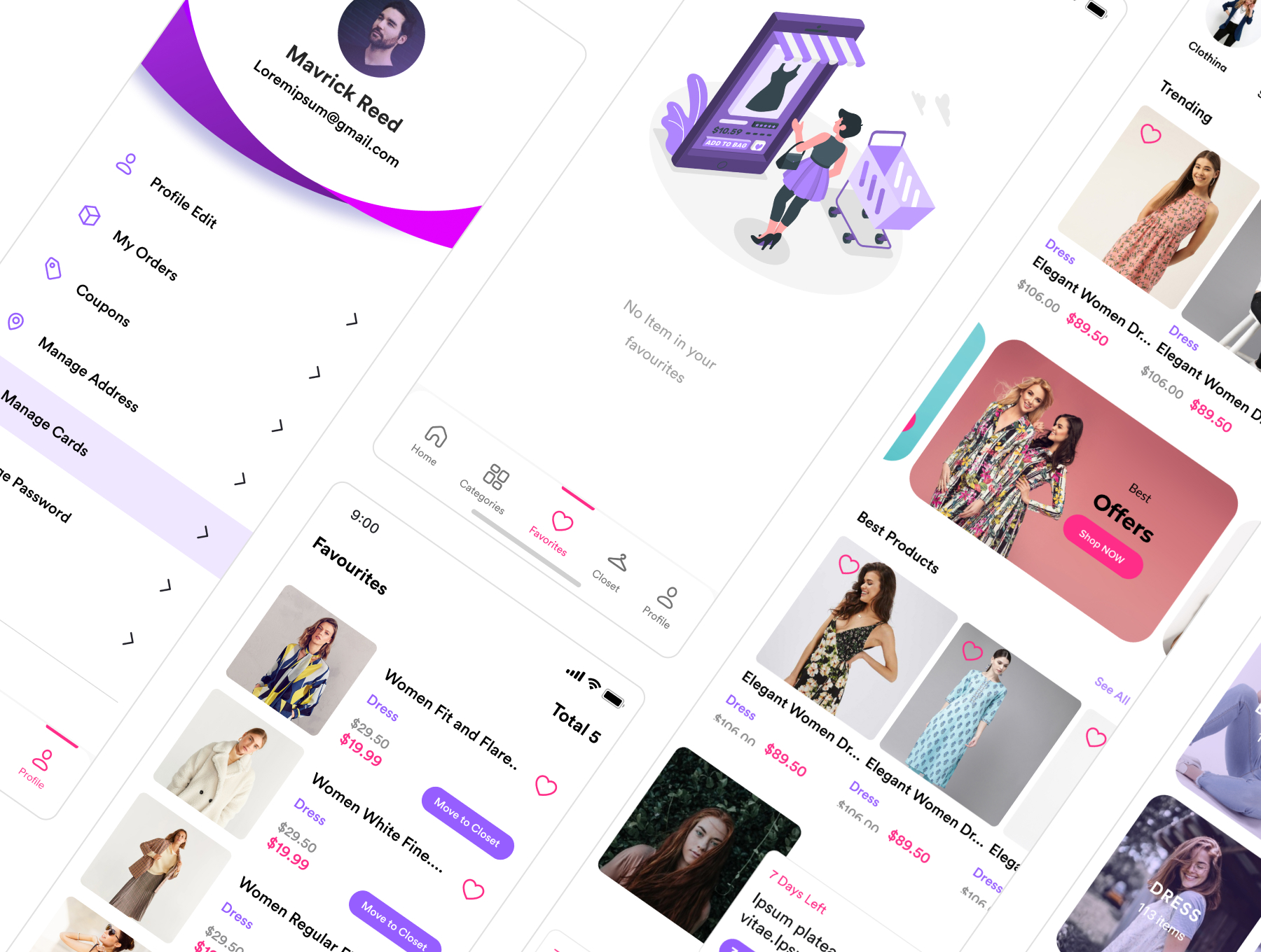 简约时尚服装电子商城APP应用程序界面设计UI套件 Zaara Fashion Ecommerce UI Kit_img_2