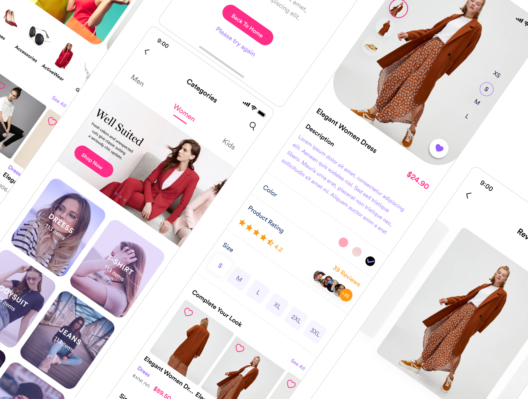 简约时尚服装电子商城APP应用程序界面设计UI套件 Zaara Fashion Ecommerce UI Kit_img_2