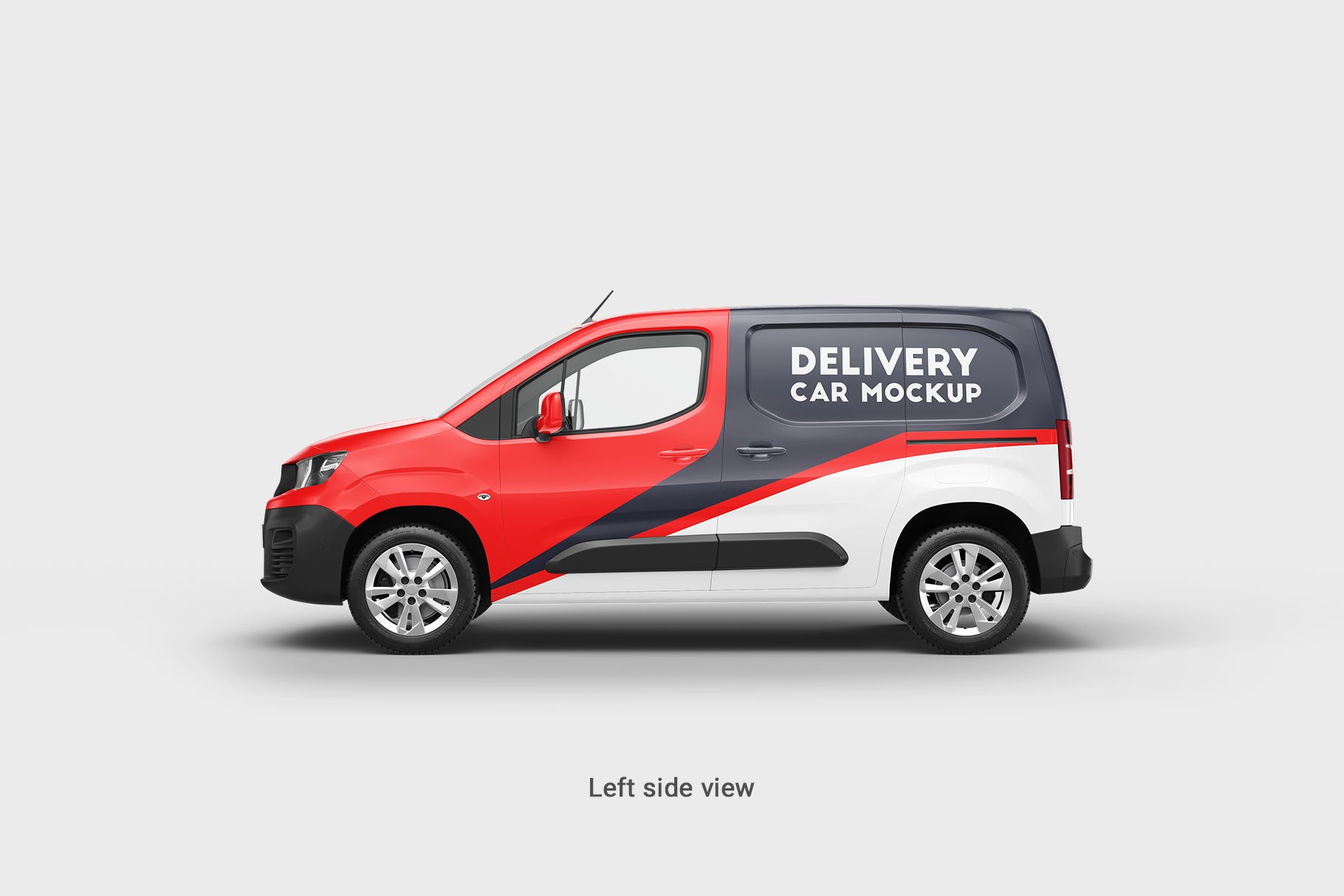 6款送货车面包车车身广告设计展示贴图样机 Delivery Car Mockup 5_img_2