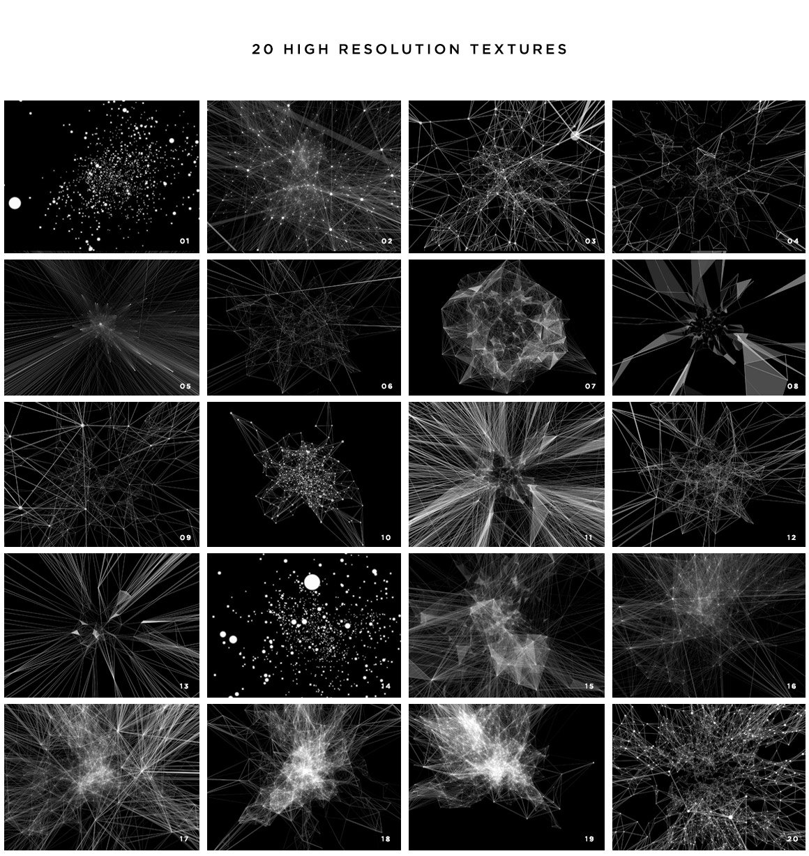 20款高清抽象突触天体宇宙云科技海报设计底纹图片素材 Synapse Textures Vol.1_img_2