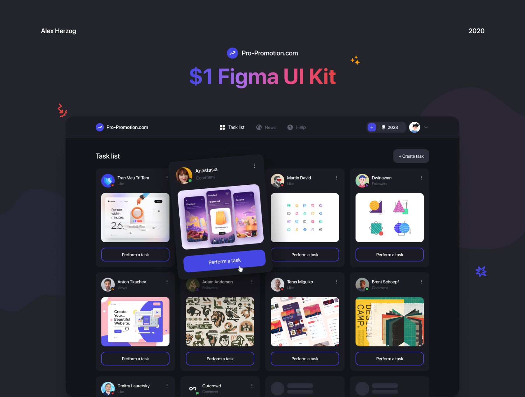 多功能设计作品集网站WEB界面设计UI套件素材 Web Service - UI Kit_img_2