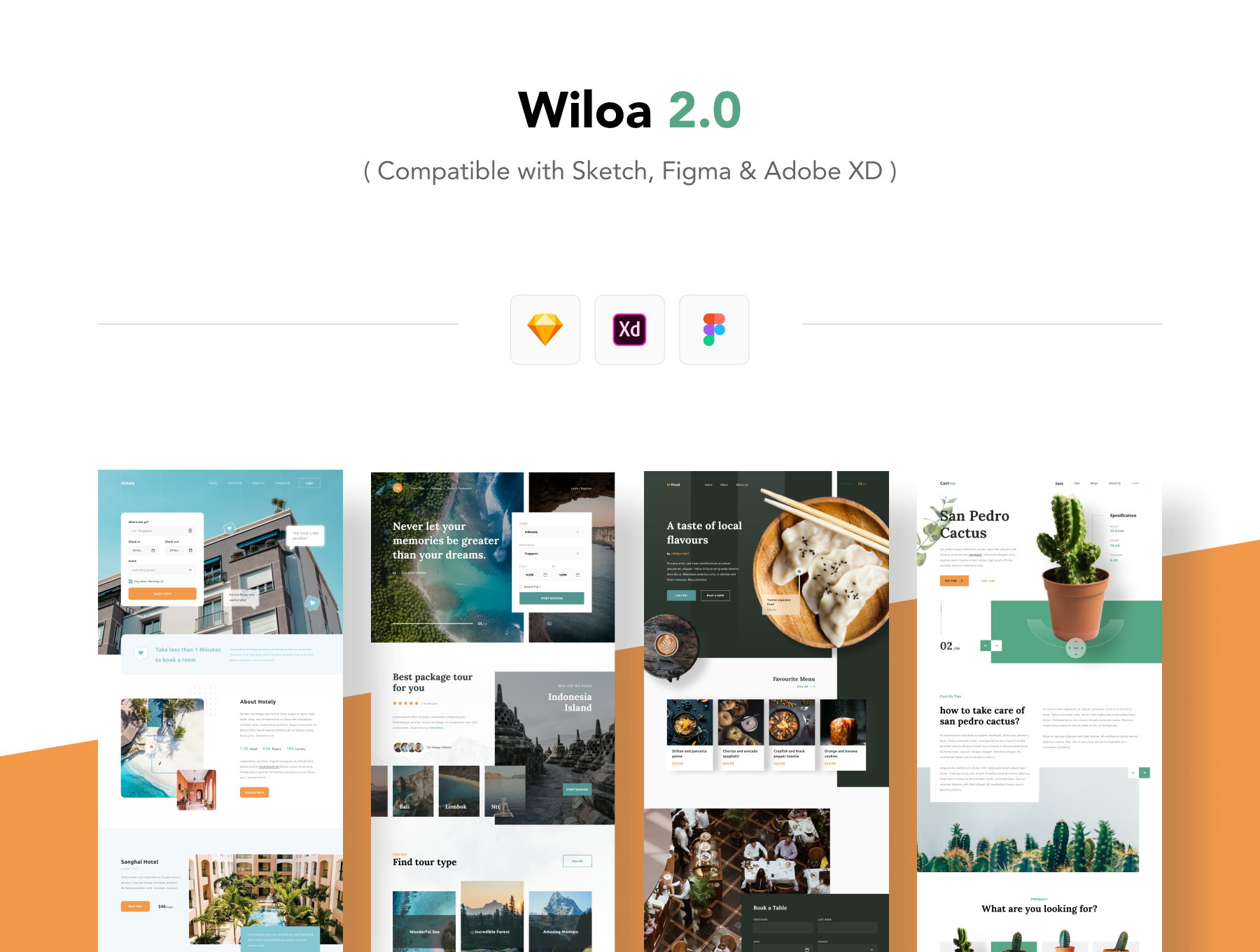 现代简约着陆页WEB界面设计UI套件素材 Wiloa 2.0 - Landing Page UI-Kit_img_2