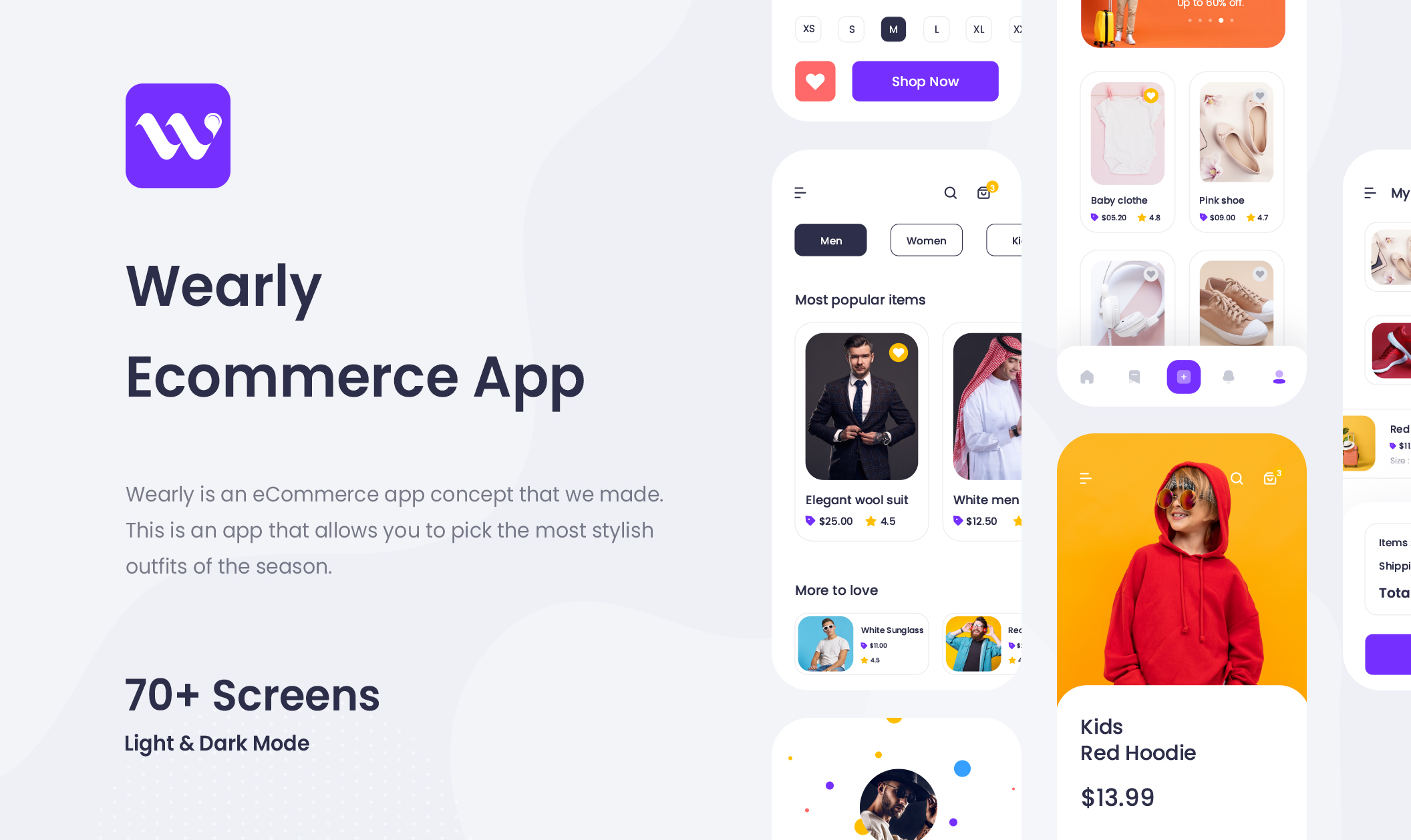 现代时尚服装电子商城APP应用程序设计UI套件素材 Wearly eCommerce App Ui Kit_img_2