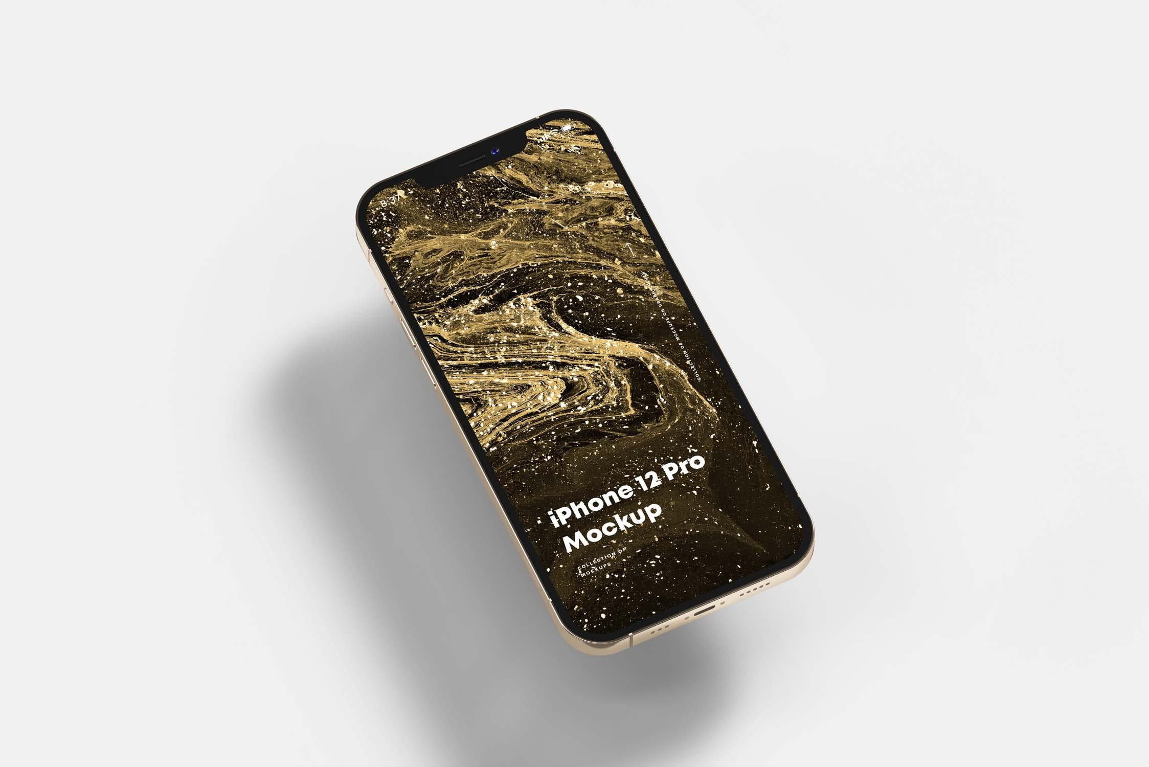 9款逼真苹果手机iPhone 12 Pro应用APP界面设计演示样机 iPhone 12 Pro Mockup_img_2