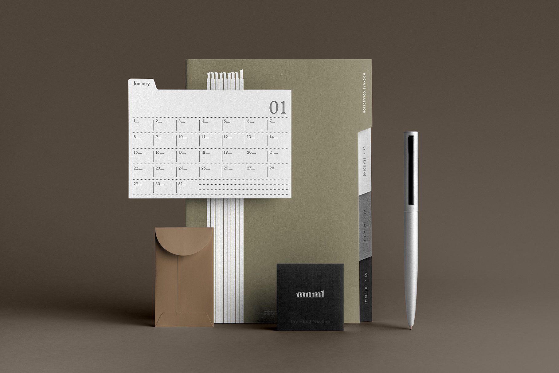 28款时尚品牌VI设计办公用品展示贴图样机模板 MNML - Branding Mockups_img_2