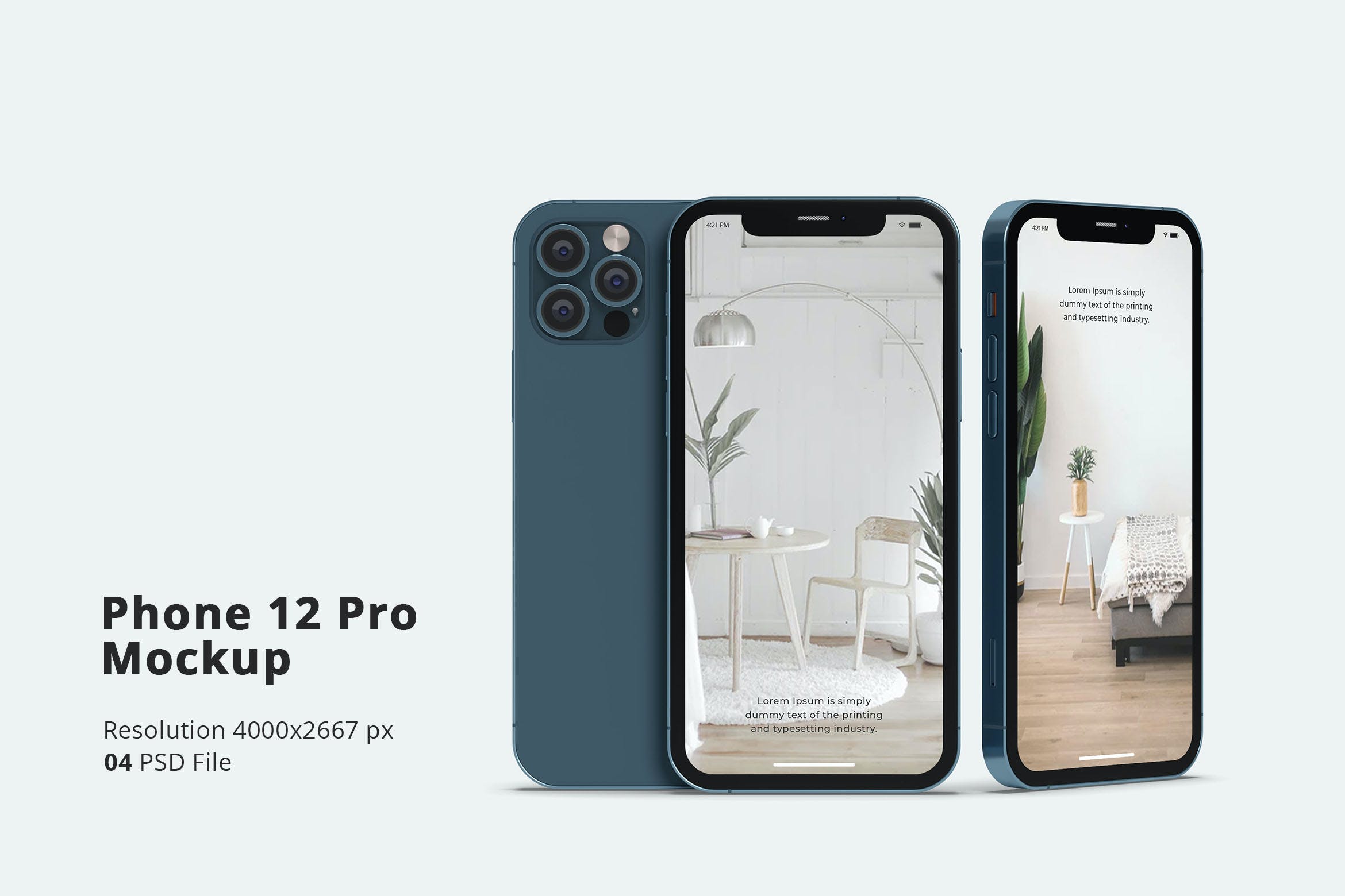 简洁苹果手机iPhone 12 Pro屏幕演示样机模板 Phone 12 Pro Mockup Vol 01_img_2