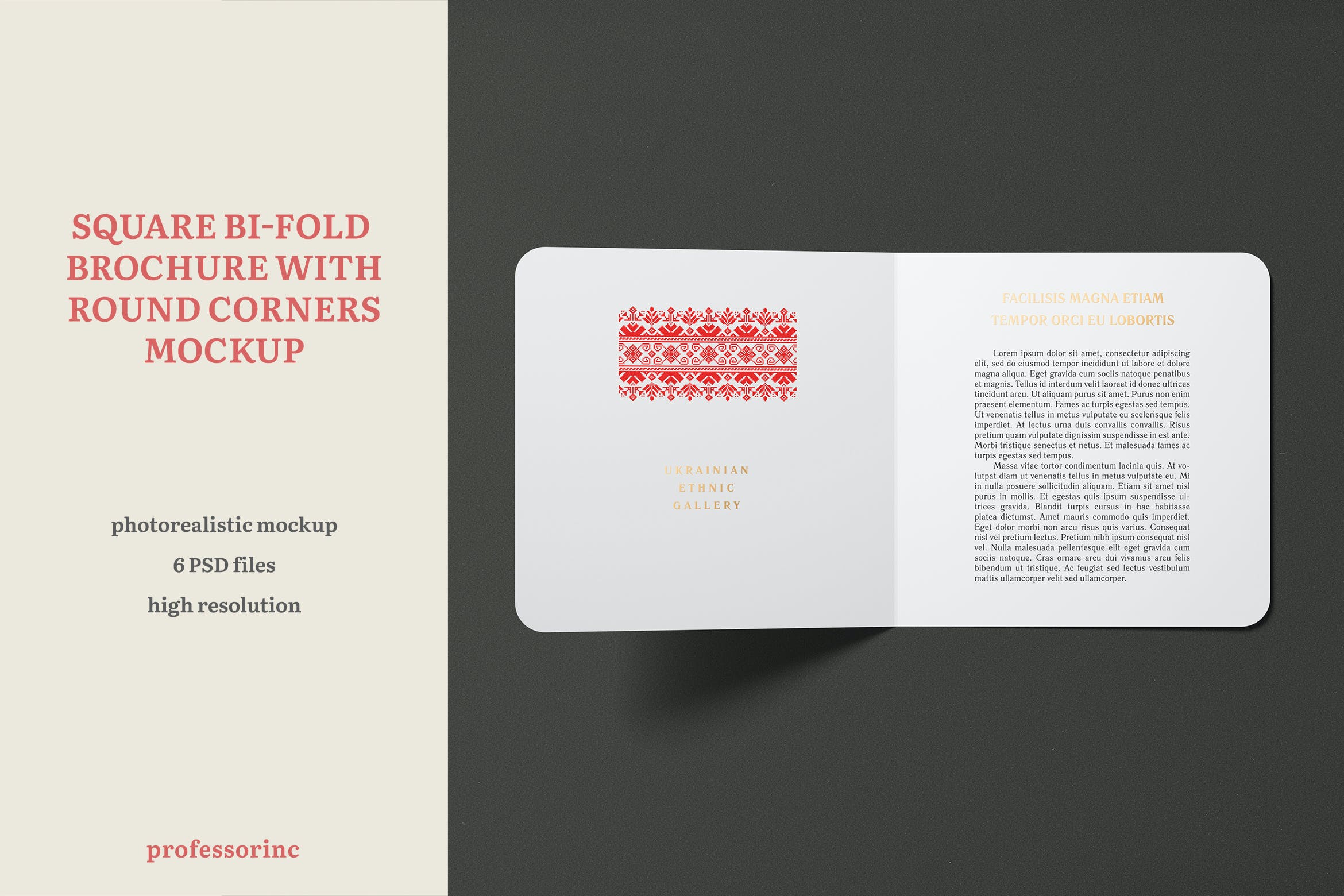 方形圆角两折页设计展示贴图样机模板 Square Bi-Fold Brochure Mockup With Round Corners_img_2