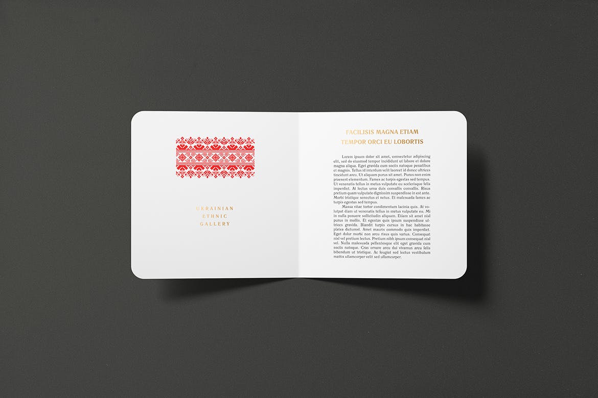 方形圆角两折页设计展示贴图样机模板 Square Bi-Fold Brochure Mockup With Round Corners_img_2