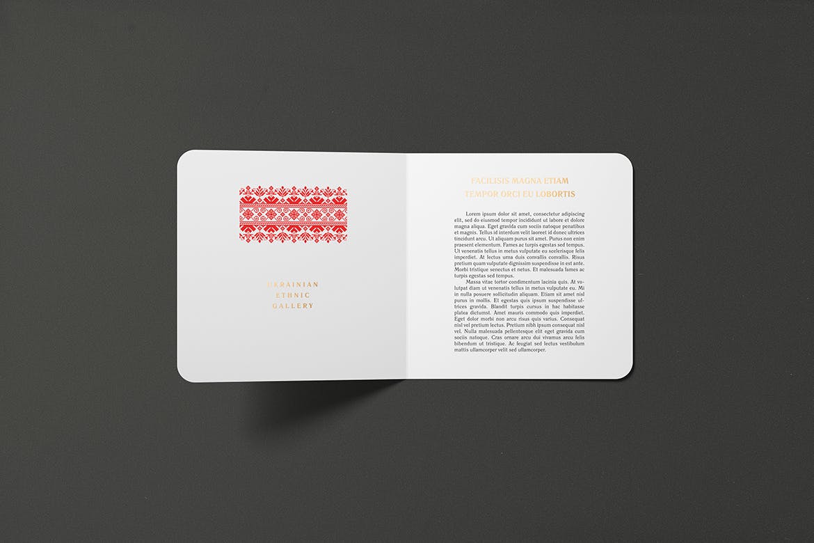 方形圆角两折页设计展示贴图样机模板 Square Bi-Fold Brochure Mockup With Round Corners_img_2