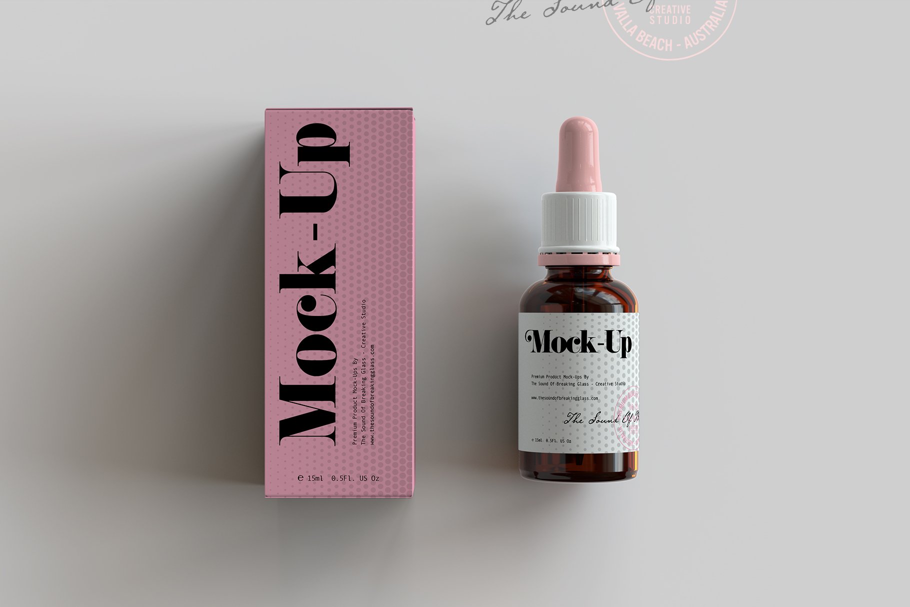 6款药物化妆品滴灌瓶包装纸盒外观设计展示贴图样机 Dropper Bottle & Box Mockup Vol.1_img_2