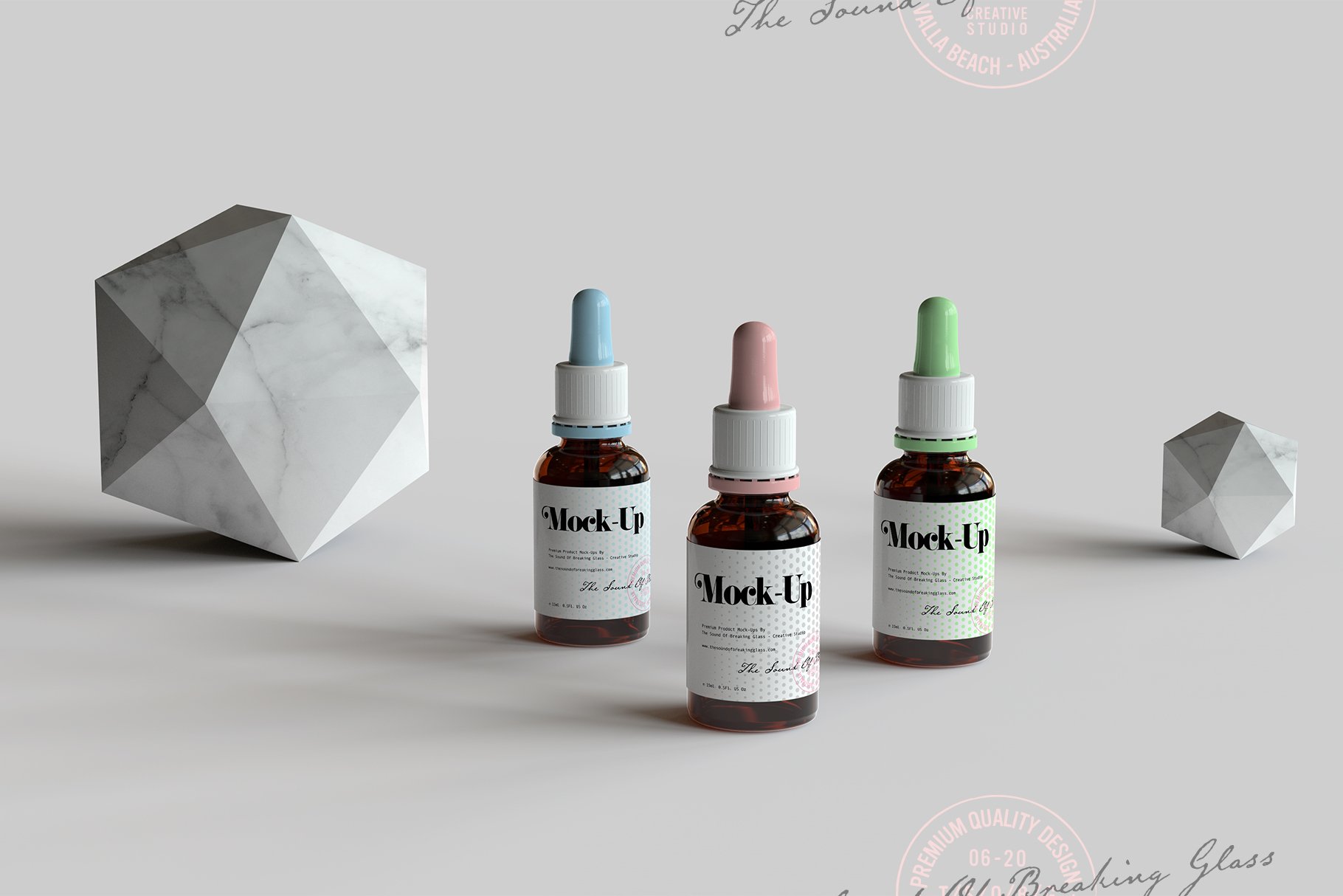 6款药物化妆品滴灌瓶包装纸盒外观设计展示贴图样机 Dropper Bottle & Box Mockup Vol.1_img_2