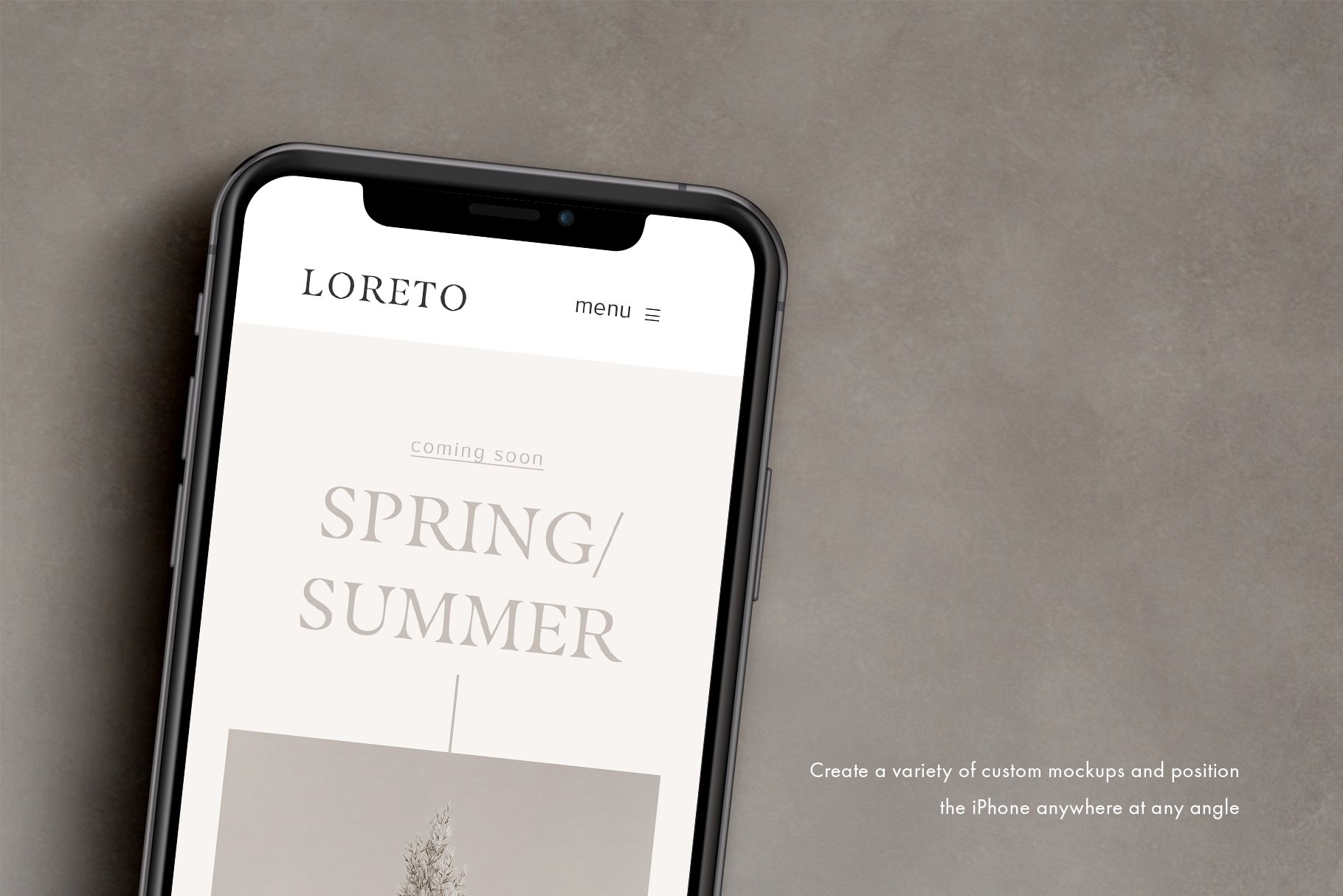 极简风格APP软件界面设计苹果手机iPhone屏幕演示样机 Loreto - iPhone Mockup Scene Creator_img_2