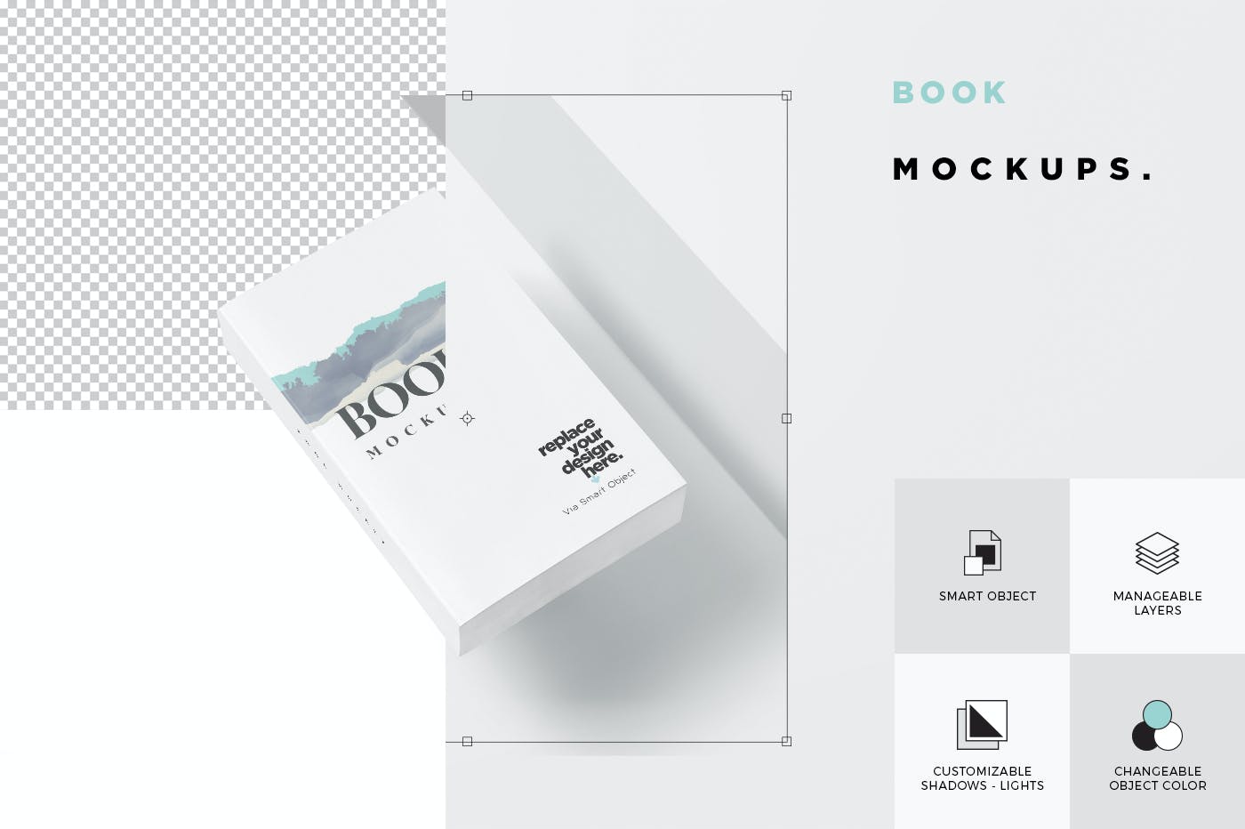 厚实书籍设计展示贴图样机模板 Thick Book Mockups_img_2