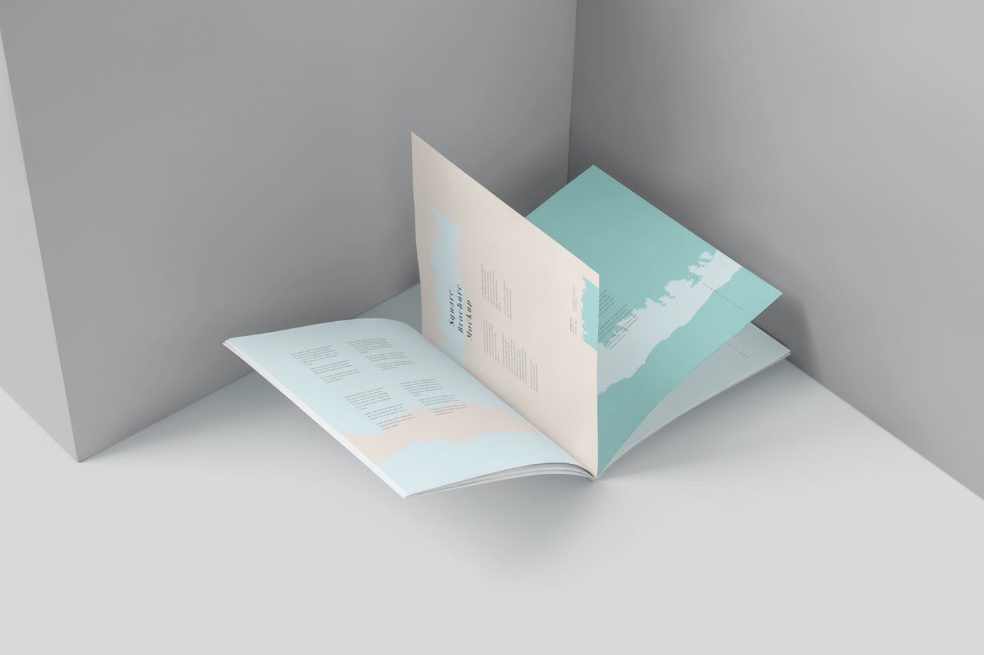 6款方形画册杂志设计展示贴图样机模板 Square Brochure Mockups_img_2