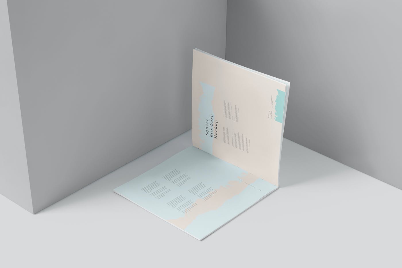 6款方形画册杂志设计展示贴图样机模板 Square Brochure Mockups_img_2