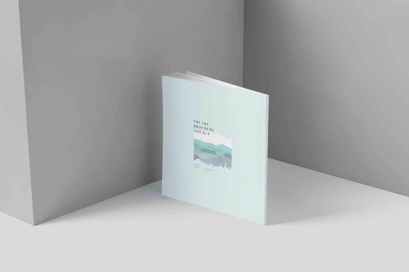 6款方形画册杂志设计展示贴图样机模板 Square Brochure Mockups_img_2