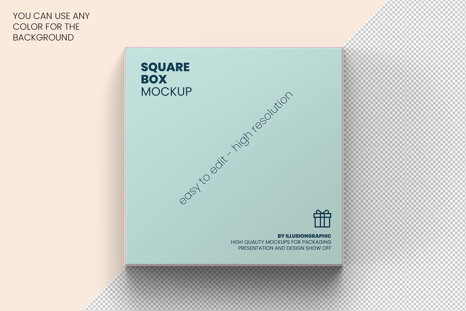 10个方形带盖产品包装纸盒设计贴图样机模板 Square Box with Lid Mockups 10 Views_img_2