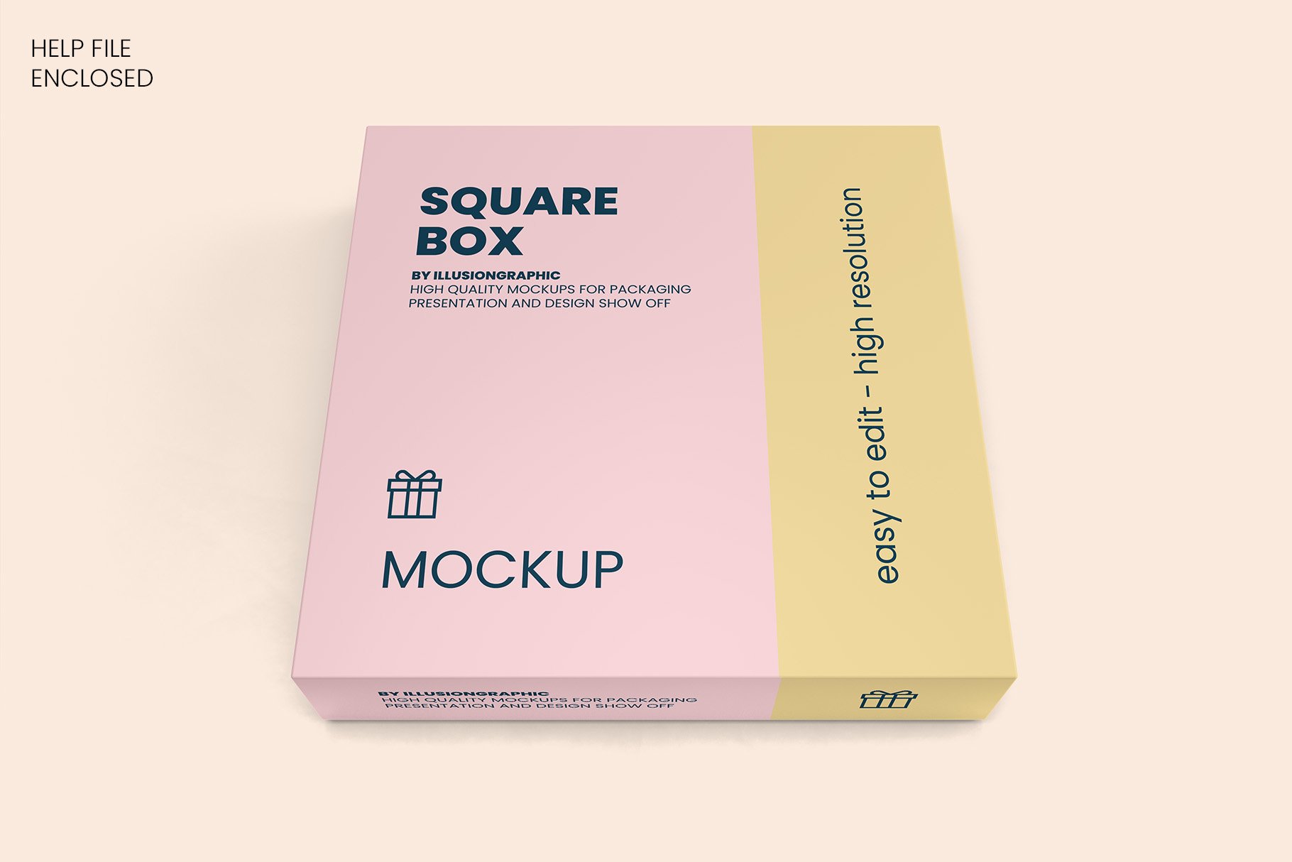 10个方形带盖产品包装纸盒设计贴图样机模板 Square Box with Lid Mockups 10 Views_img_2