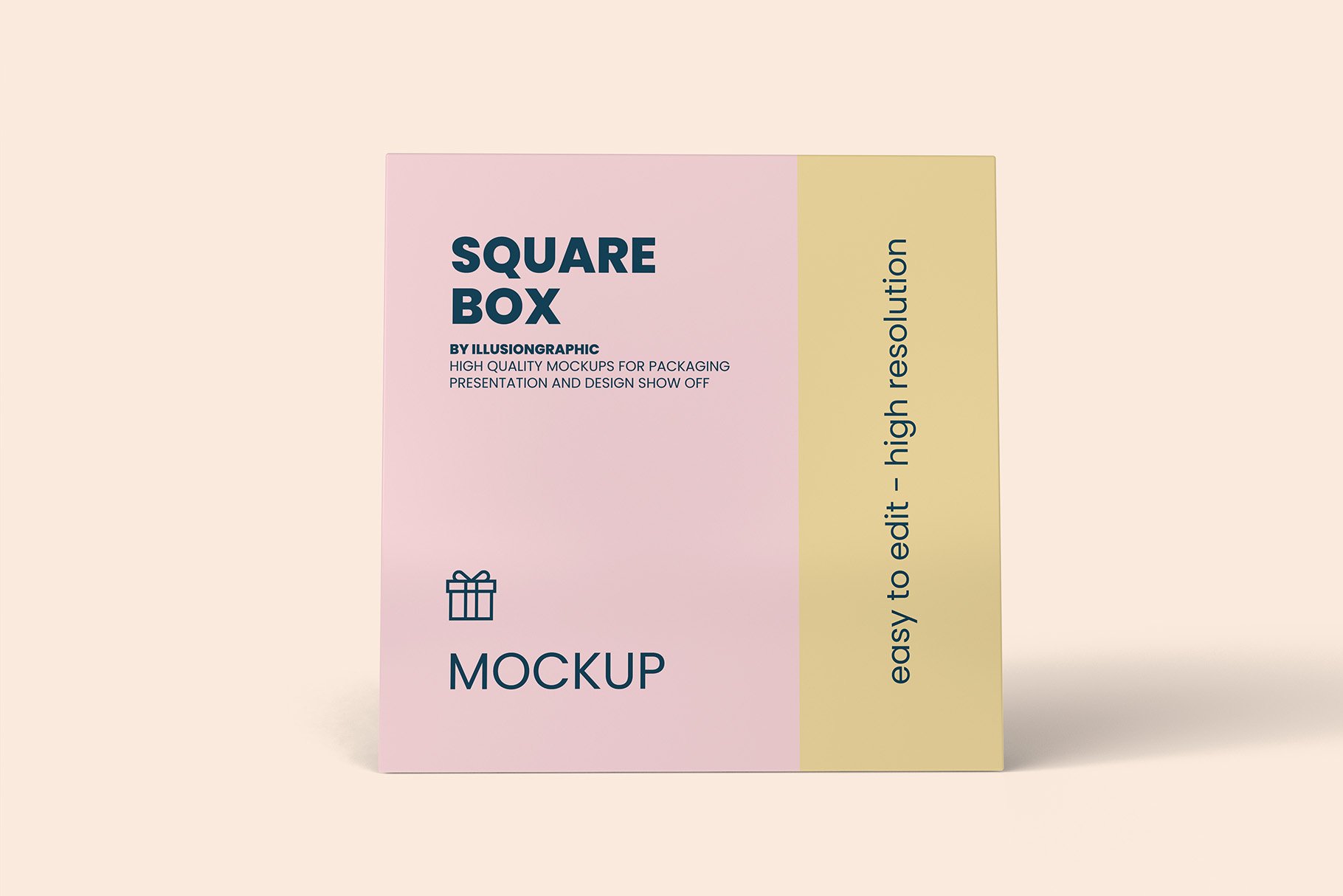 10个方形带盖产品包装纸盒设计贴图样机模板 Square Box with Lid Mockups 10 Views_img_2