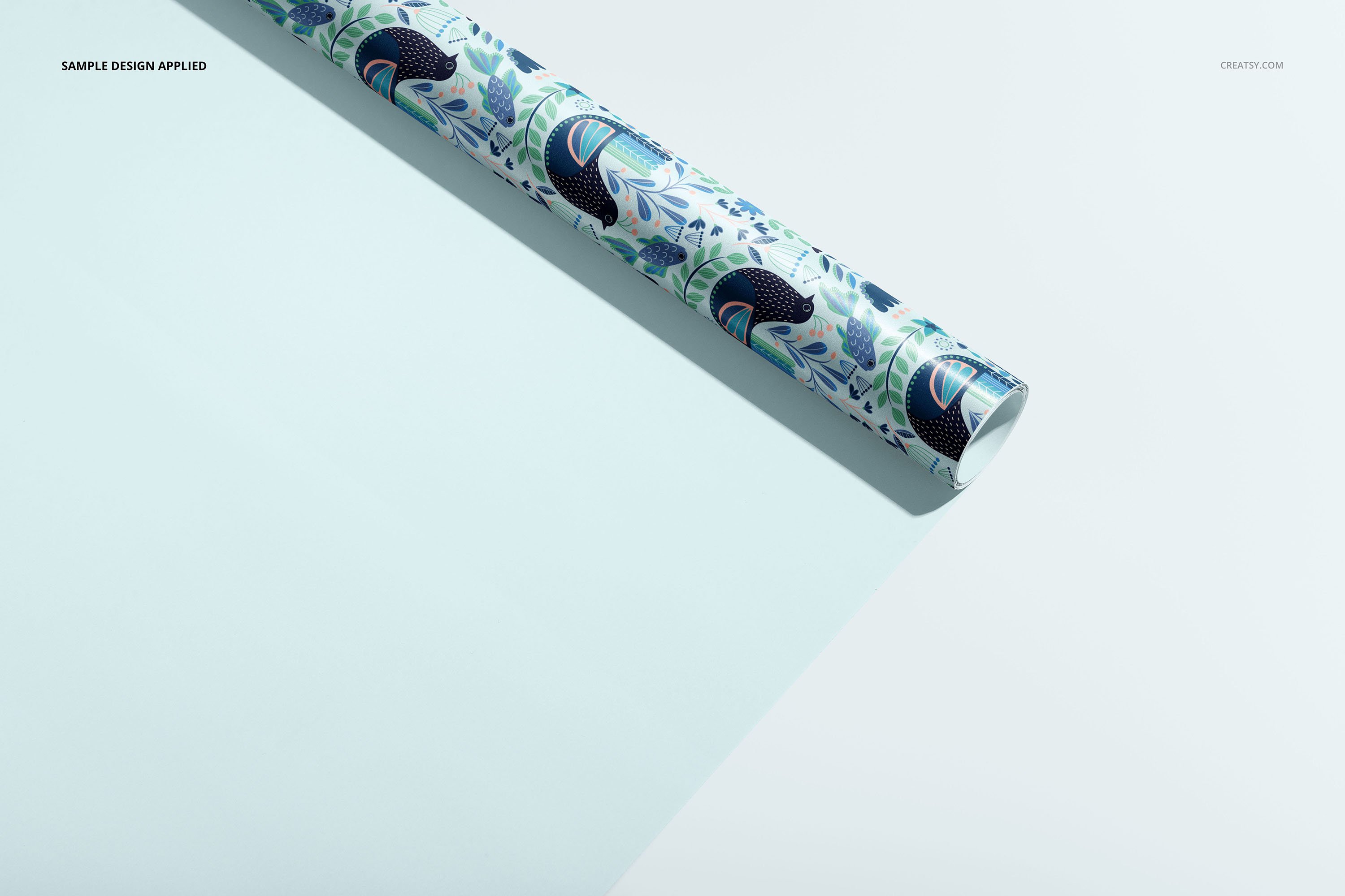 33款时尚礼品包装纸印花图案设计展示贴图样机合集 Gift Wrapping Paper Mockup Bundle_img_2