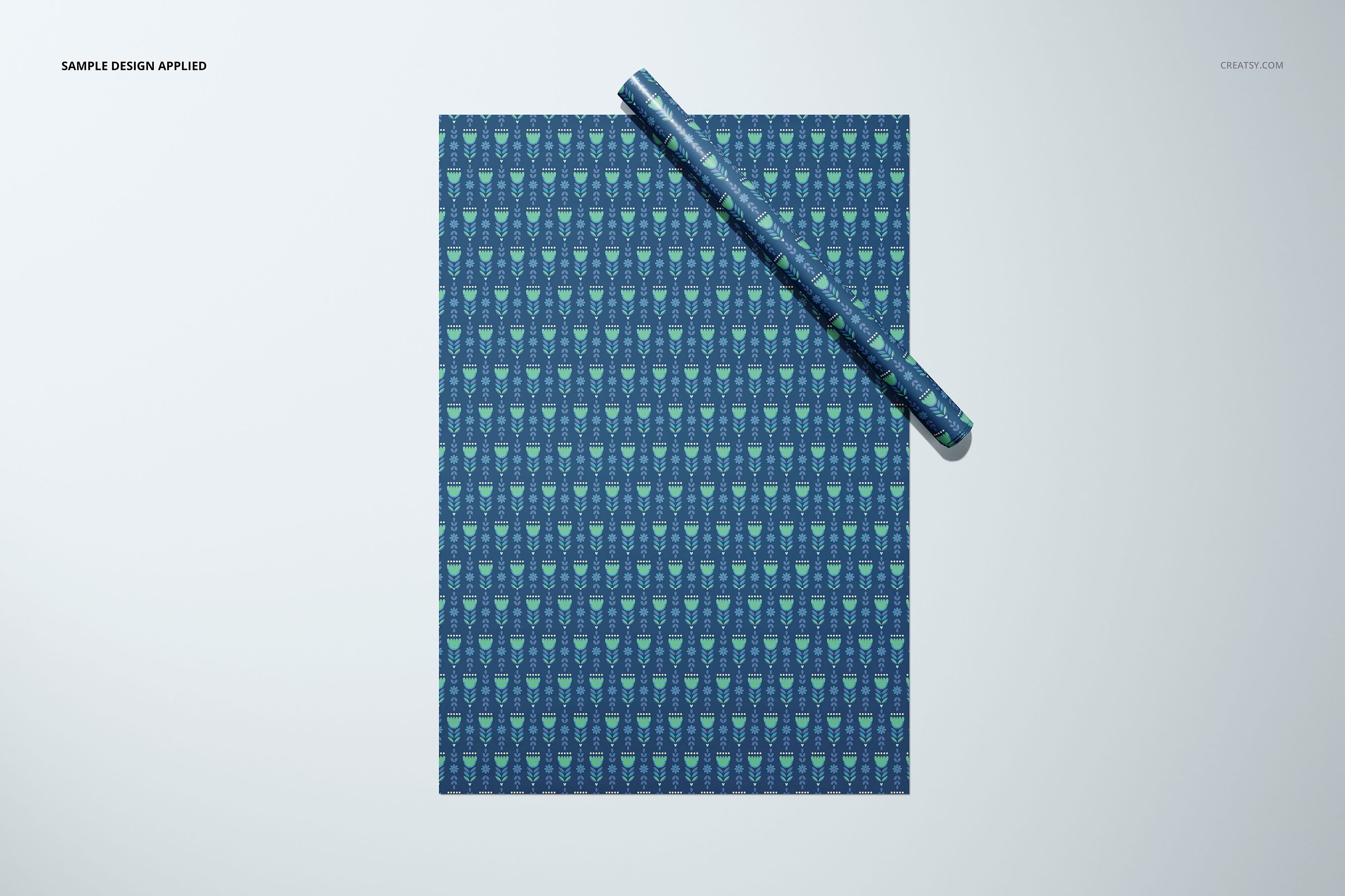 33款时尚礼品包装纸印花图案设计展示贴图样机合集 Gift Wrapping Paper Mockup Bundle_img_2