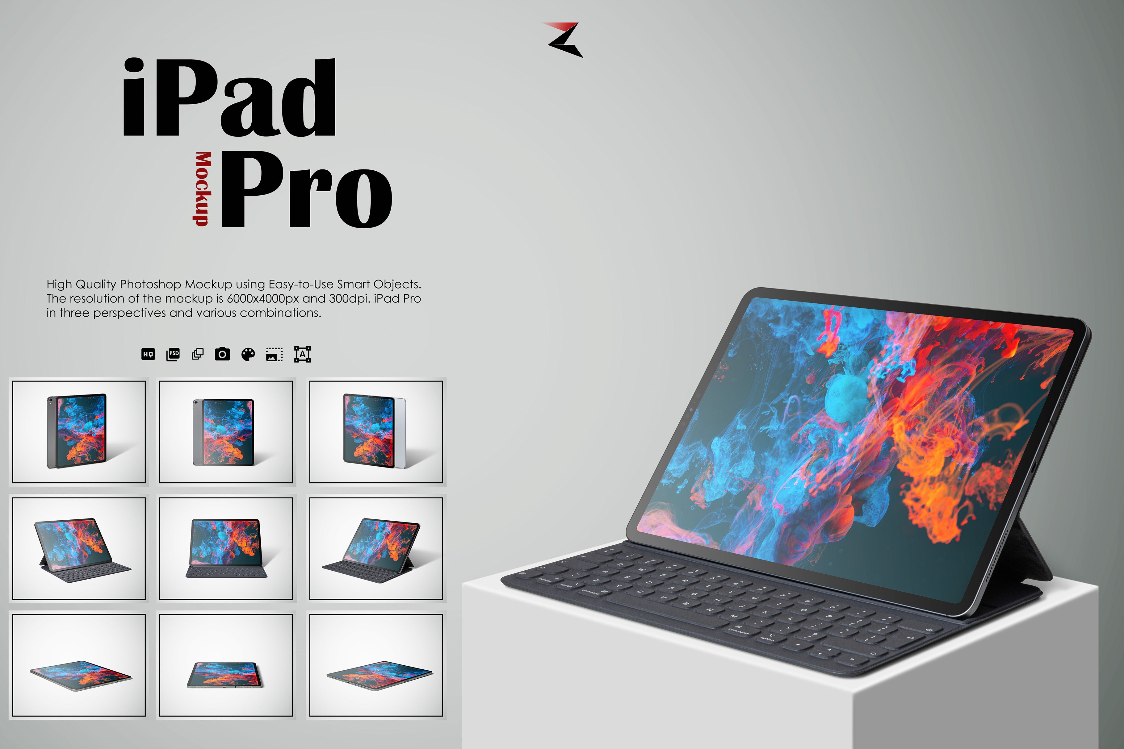 超清平板电脑iPad Pro屏幕演示样机 iPad Pro Mockup 6K_img_2