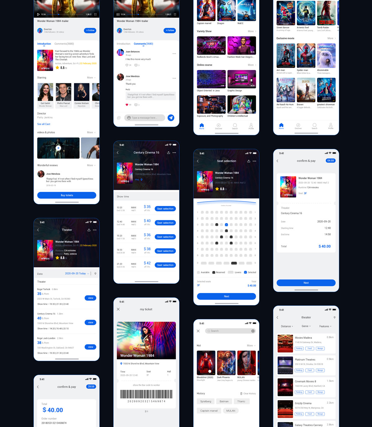 炫酷视频共享APP应用程序界面设计UI套件素材 Video Sharing Platform APP Ui Kit_img_2