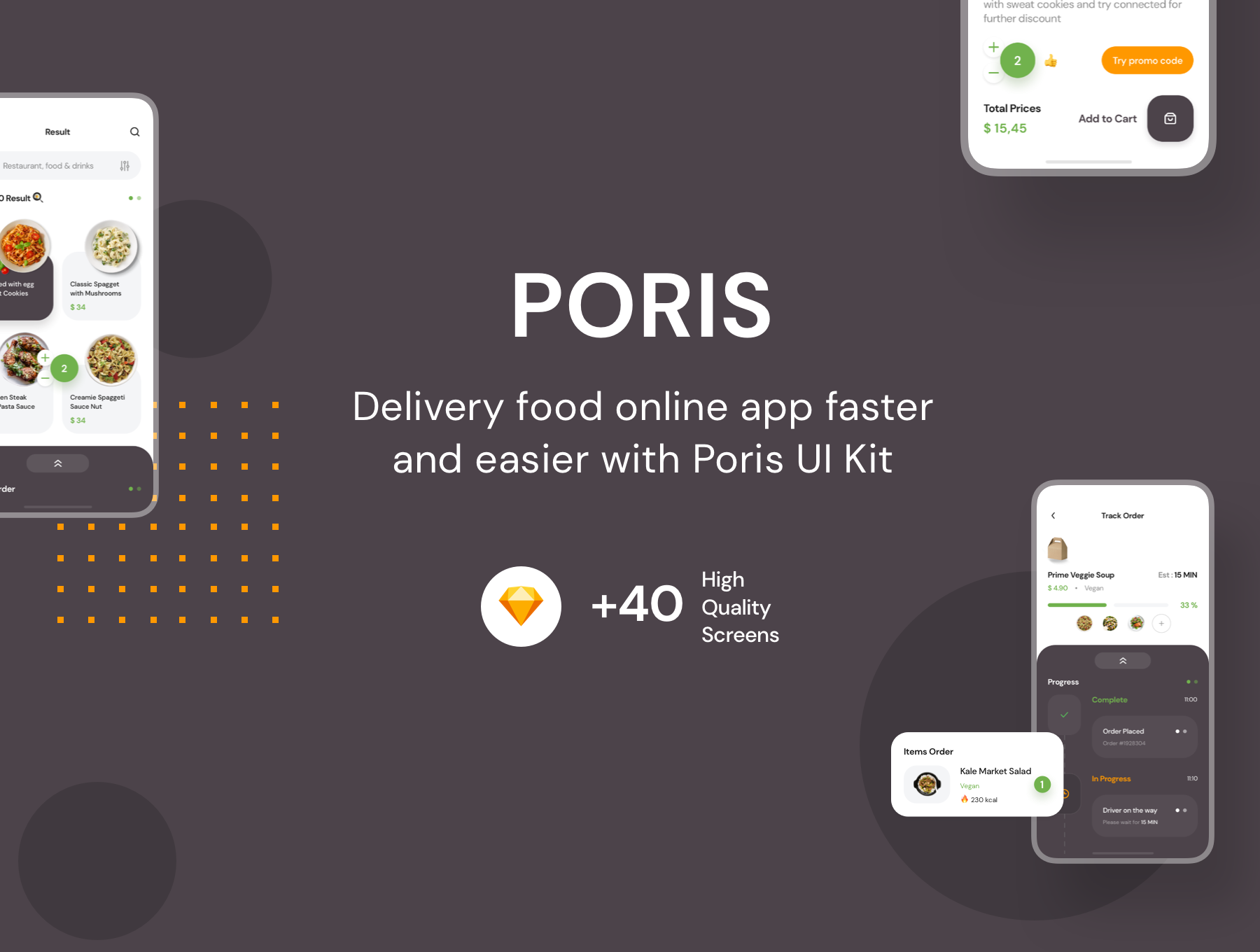 简洁餐厅食品外卖APP应用程序UI界面设计套件 Poris App UI Kit_img_2