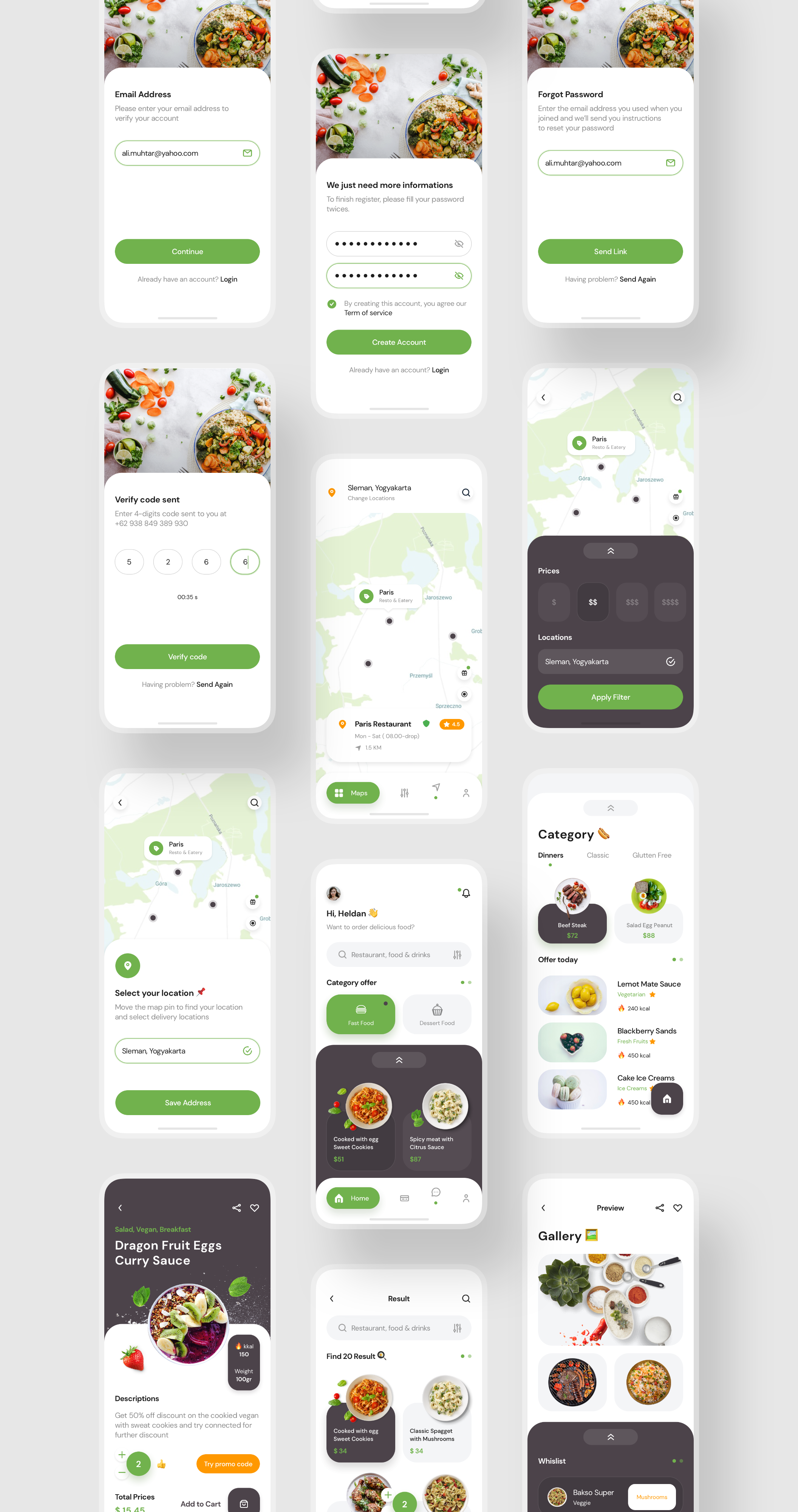 简洁餐厅食品外卖APP应用程序UI界面设计套件 Poris App UI Kit_img_2