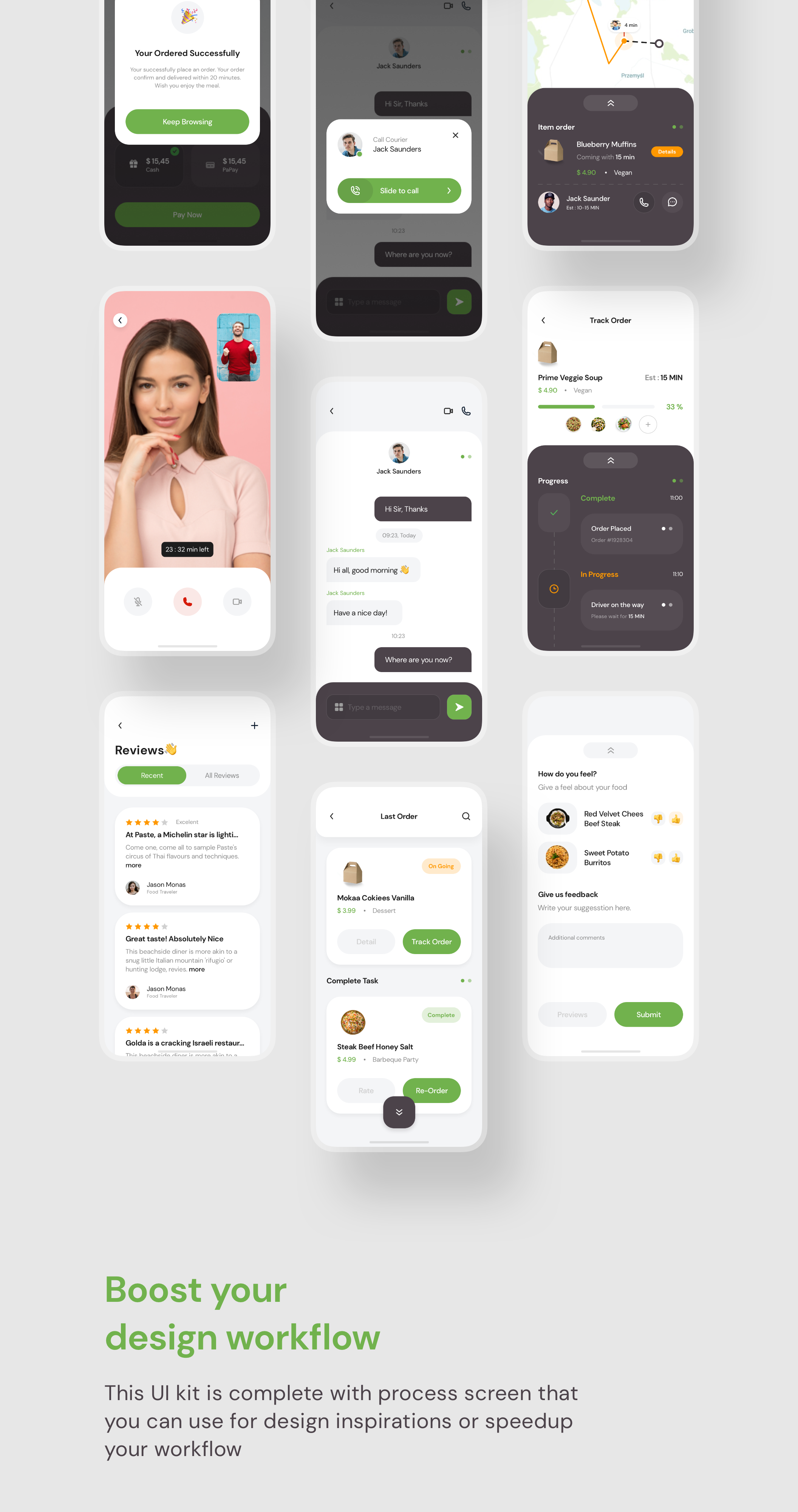 简洁餐厅食品外卖APP应用程序UI界面设计套件 Poris App UI Kit_img_2