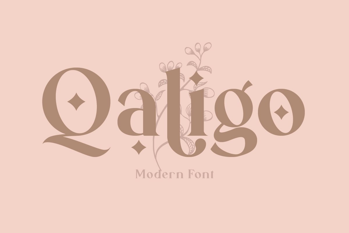 优雅奢华杂志海报标题文字设计衬线英文字体素材 Elegant Qaligo Serif Font_img_2