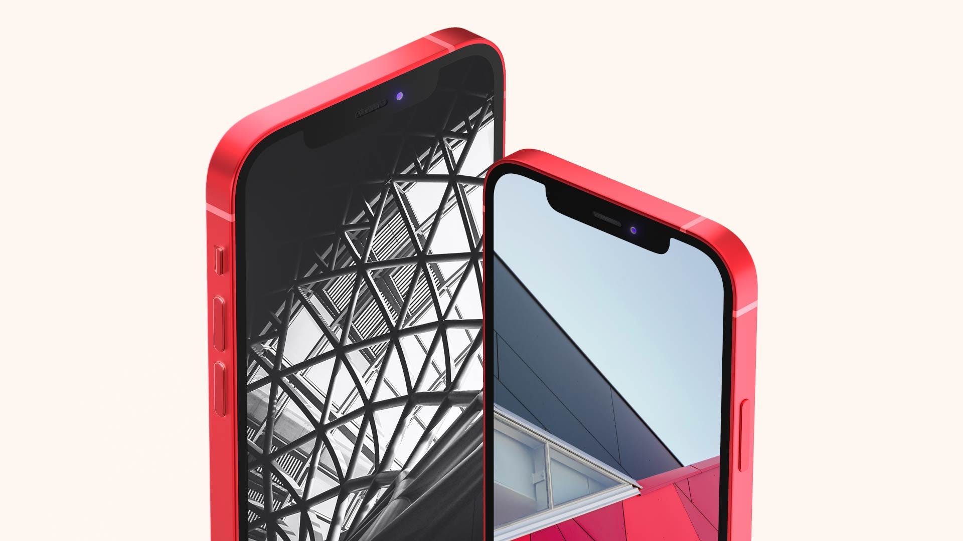 9款红色苹果手机iPhone屏幕演示样机模板 Red Iphone Mockups_img_2