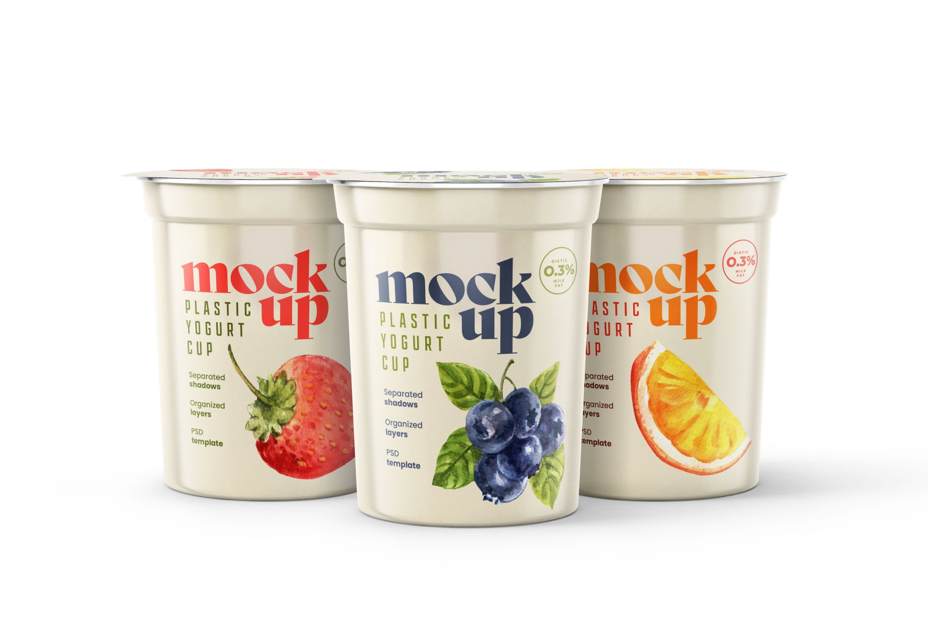 15个新颖酸奶杯设计展示贴图样机模板PS素材 Yogurt Cup Packaging Mockup Set_img_2