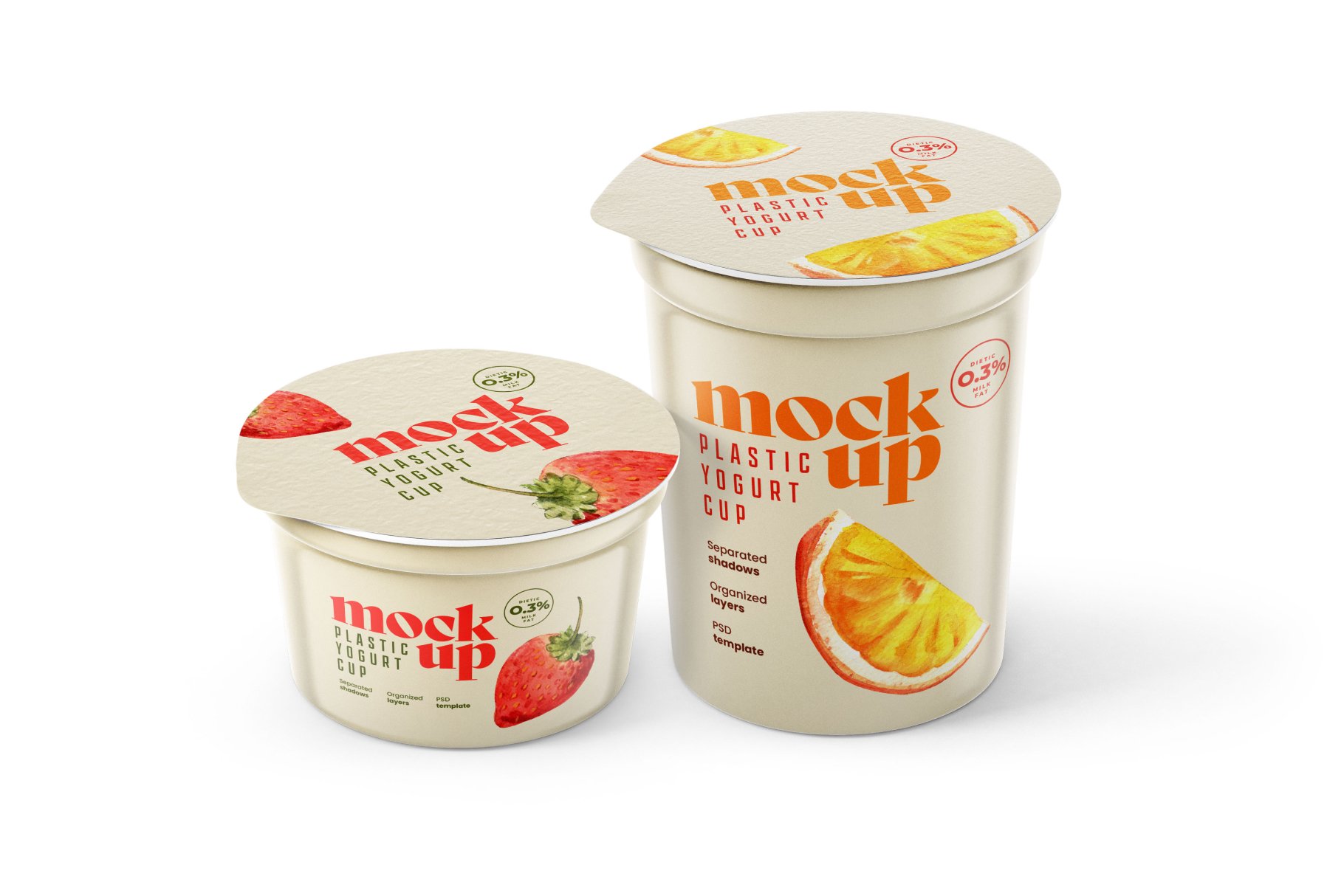 15个新颖酸奶杯设计展示贴图样机模板PS素材 Yogurt Cup Packaging Mockup Set_img_2