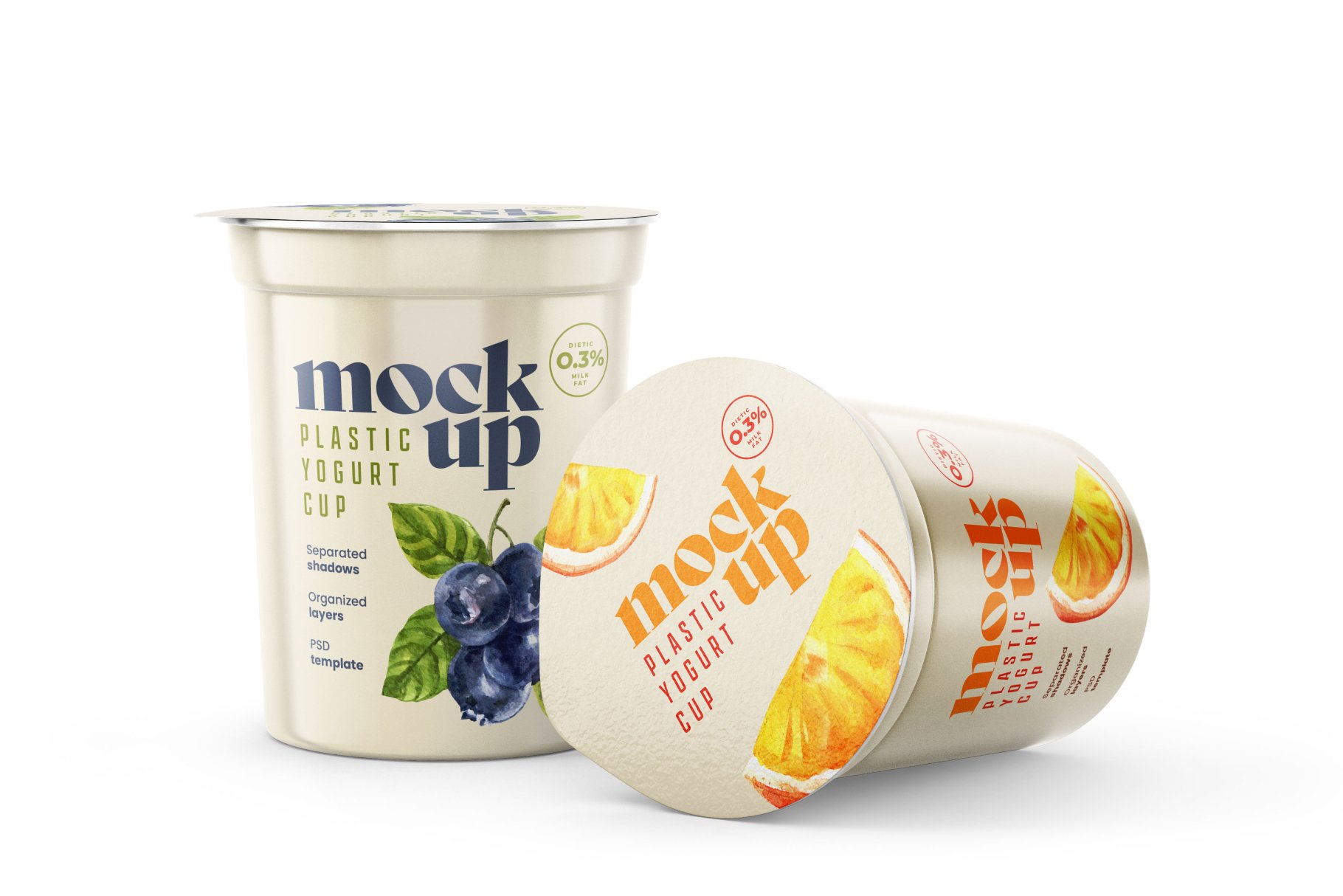 15个新颖酸奶杯设计展示贴图样机模板PS素材 Yogurt Cup Packaging Mockup Set_img_2