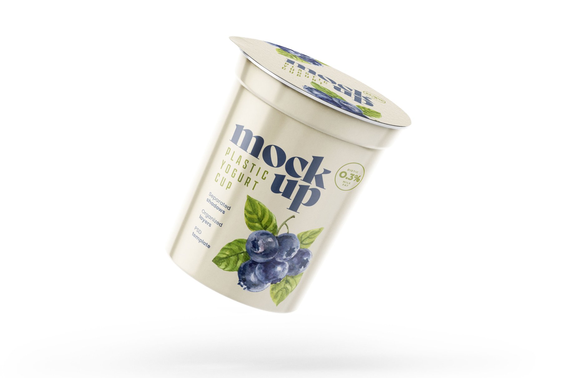 15个新颖酸奶杯设计展示贴图样机模板PS素材 Yogurt Cup Packaging Mockup Set_img_2