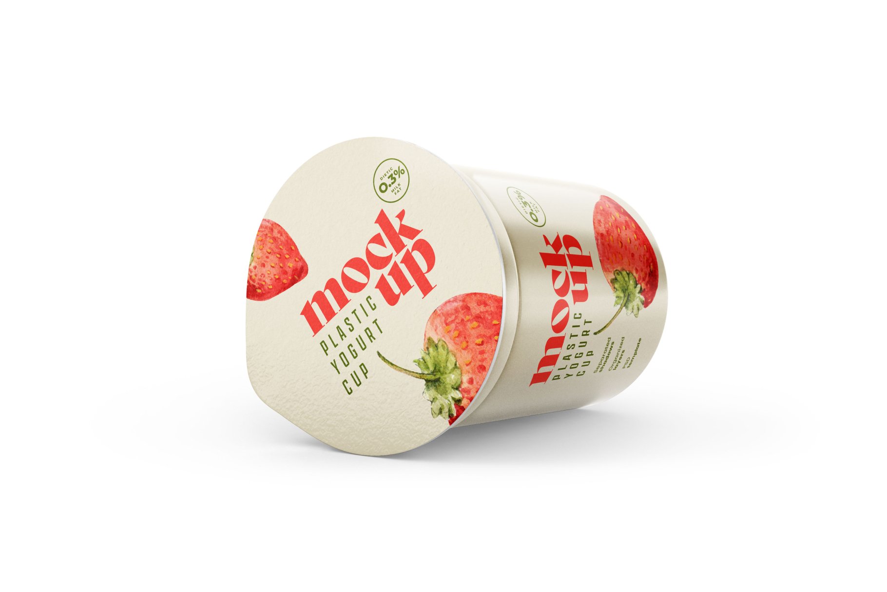 15个新颖酸奶杯设计展示贴图样机模板PS素材 Yogurt Cup Packaging Mockup Set_img_2