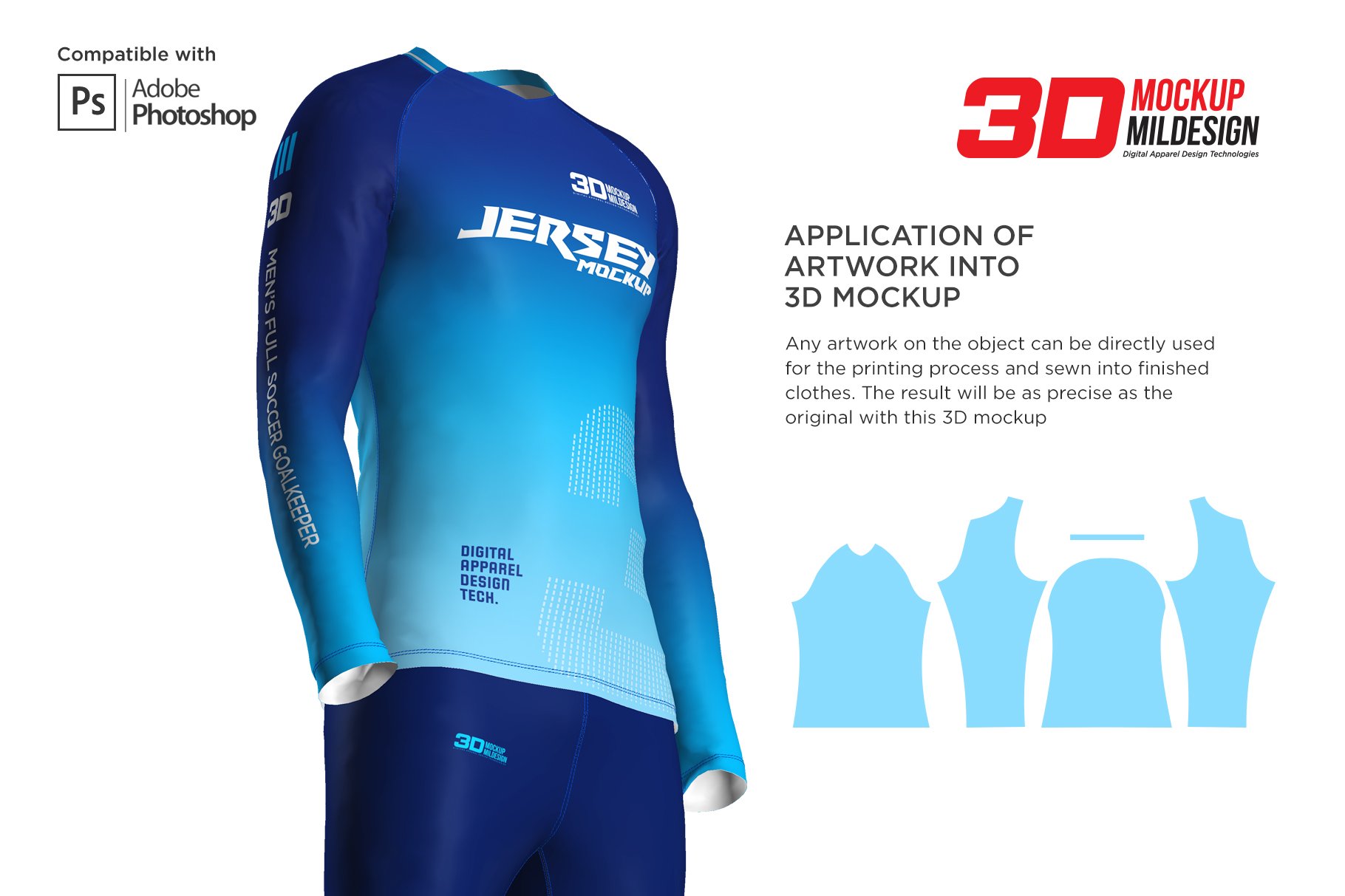 3D男士足球守门员球服设计展示样机PSD模板 3D Mens Soccer Goalkeeper Kit Psd_img_2