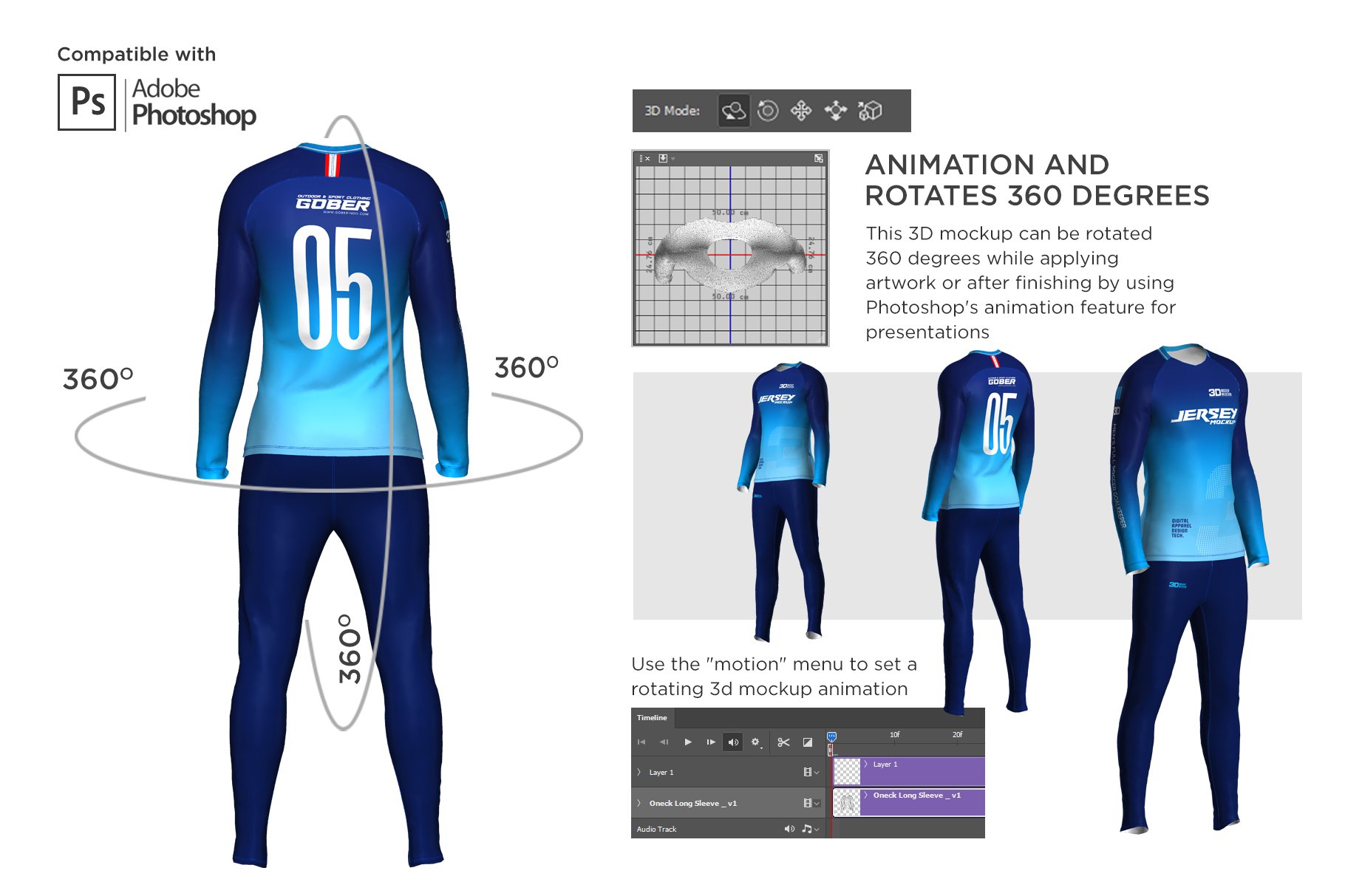 3D男士足球守门员球服设计展示样机PSD模板 3D Mens Soccer Goalkeeper Kit Psd_img_2