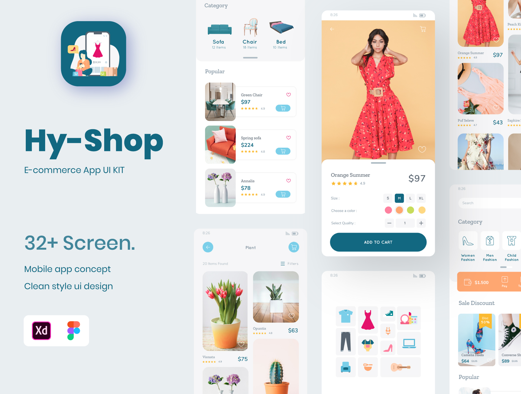 现代精美电子商城APP应用程序设计UI套件素材 Hy-Shop UI Ecommerce Design_img_2