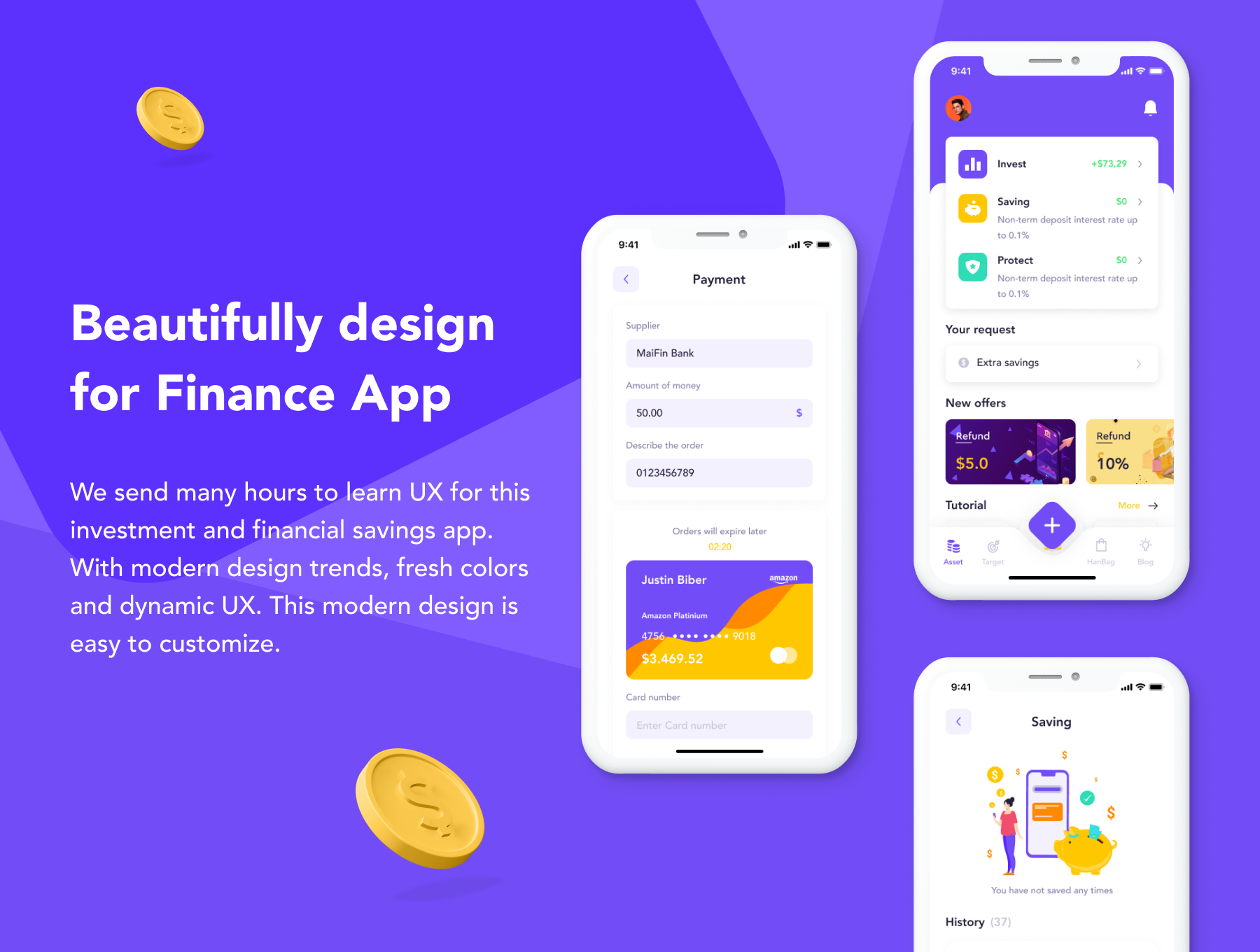 时尚财务电子钱包APP应用程序设计UI套件 MaiFin - Finance App UI Kit_img_2