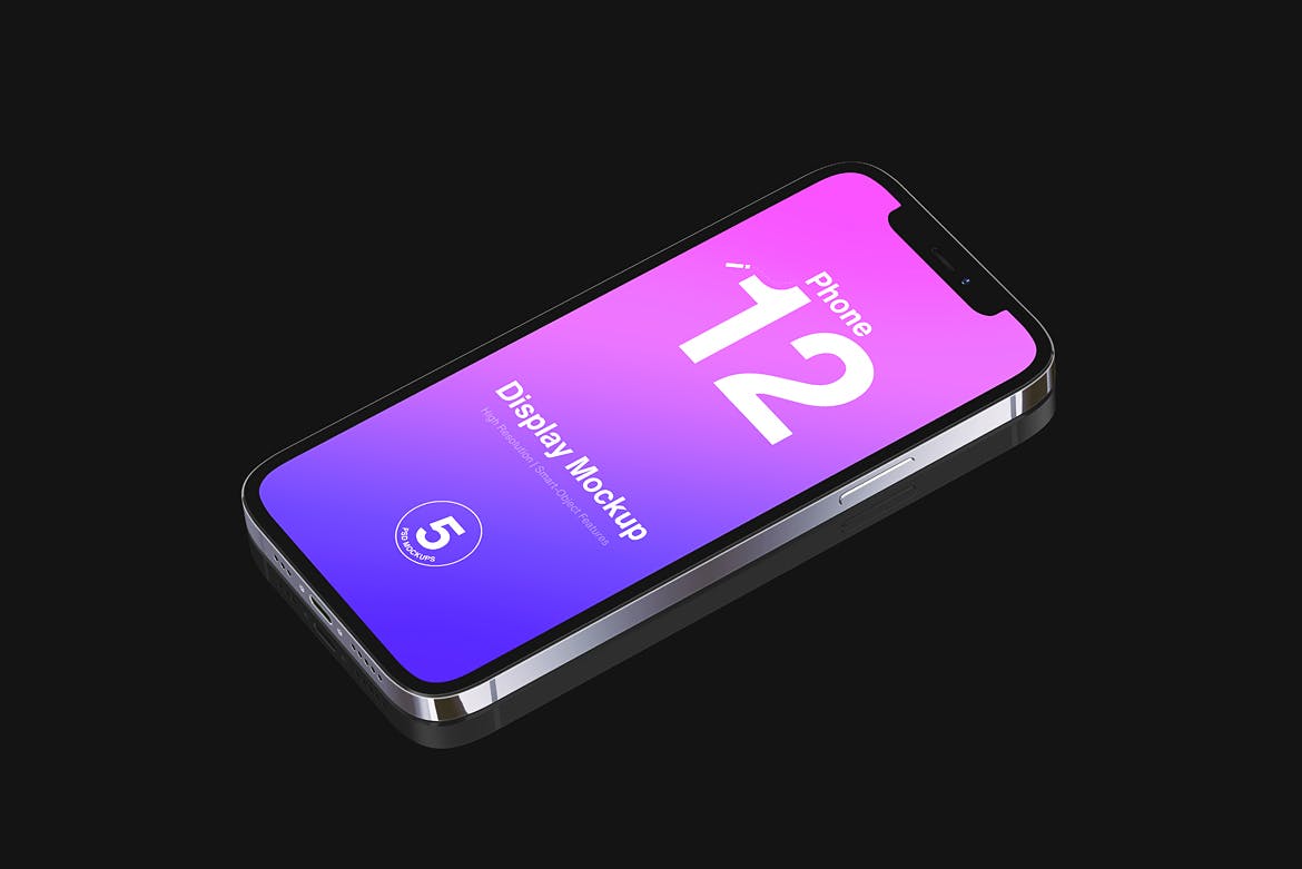 简约苹果手机iPhone 12屏幕演示APP界面设计演示样机 iPhone 12 Mockup Set 2_img_2