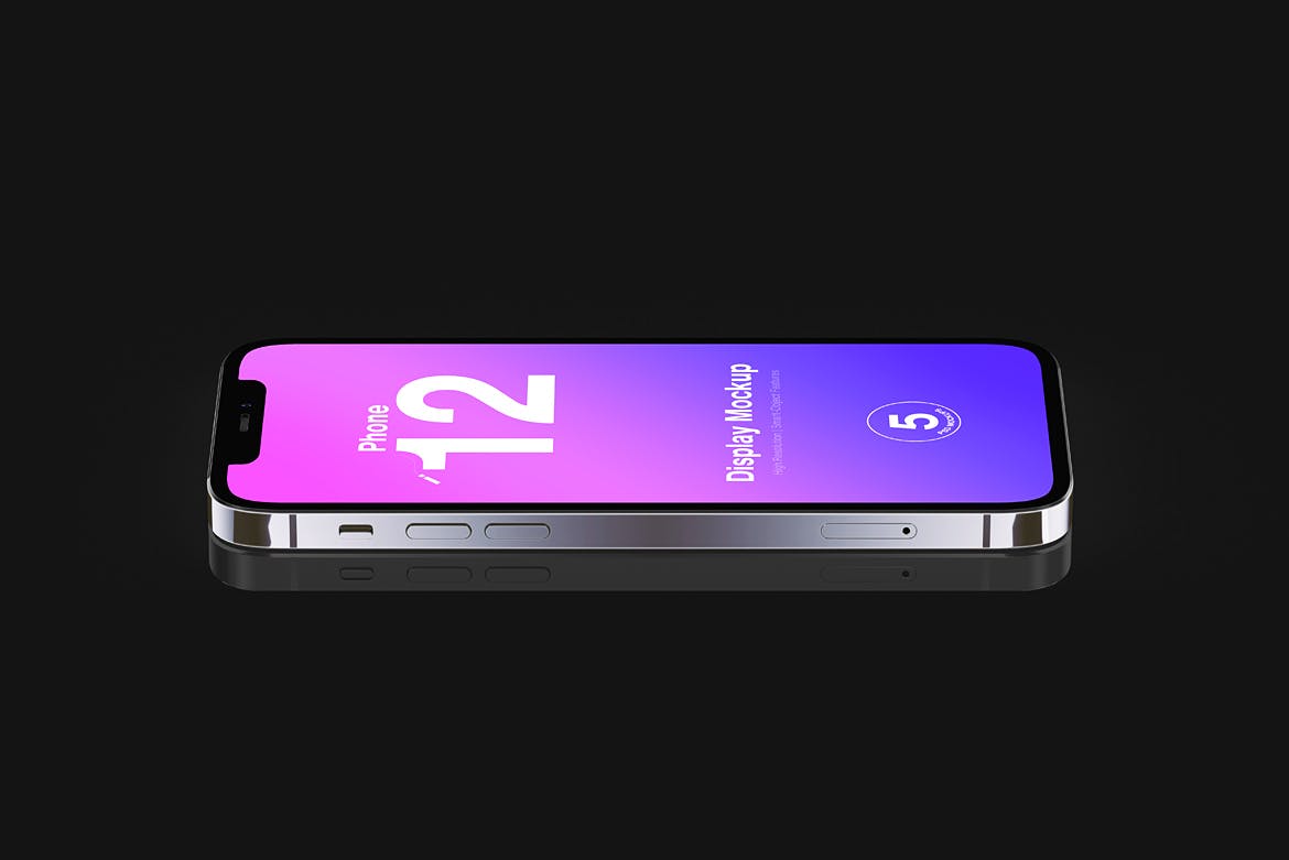 简约苹果手机iPhone 12屏幕演示APP界面设计演示样机 iPhone 12 Mockup Set 2_img_2