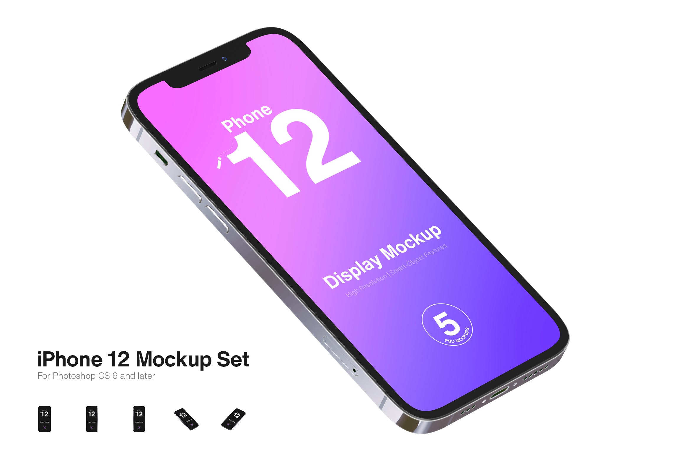 极简苹果iPhone 12智能手机屏幕APP界面设计演示样机 iPhone 12 Mockup_img_2